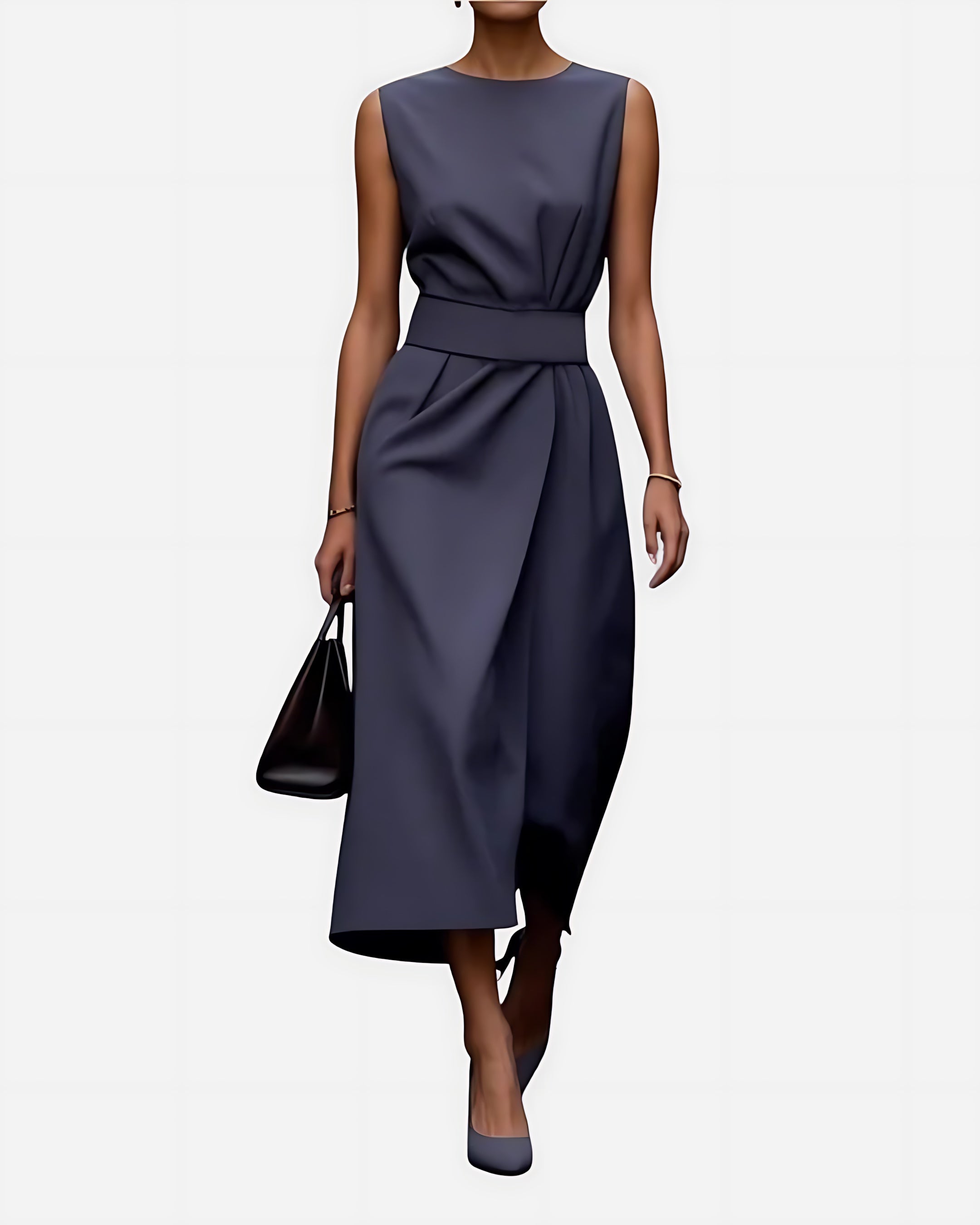 Allison – Ruched Wrap Cocktail Midi Dress