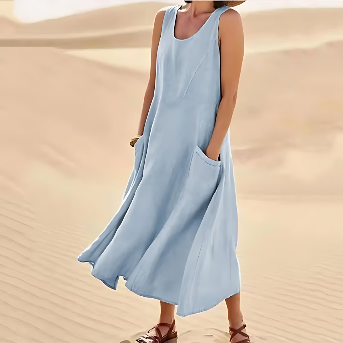 Allison – Scoop Neck Flowy Summer Maxi Dress