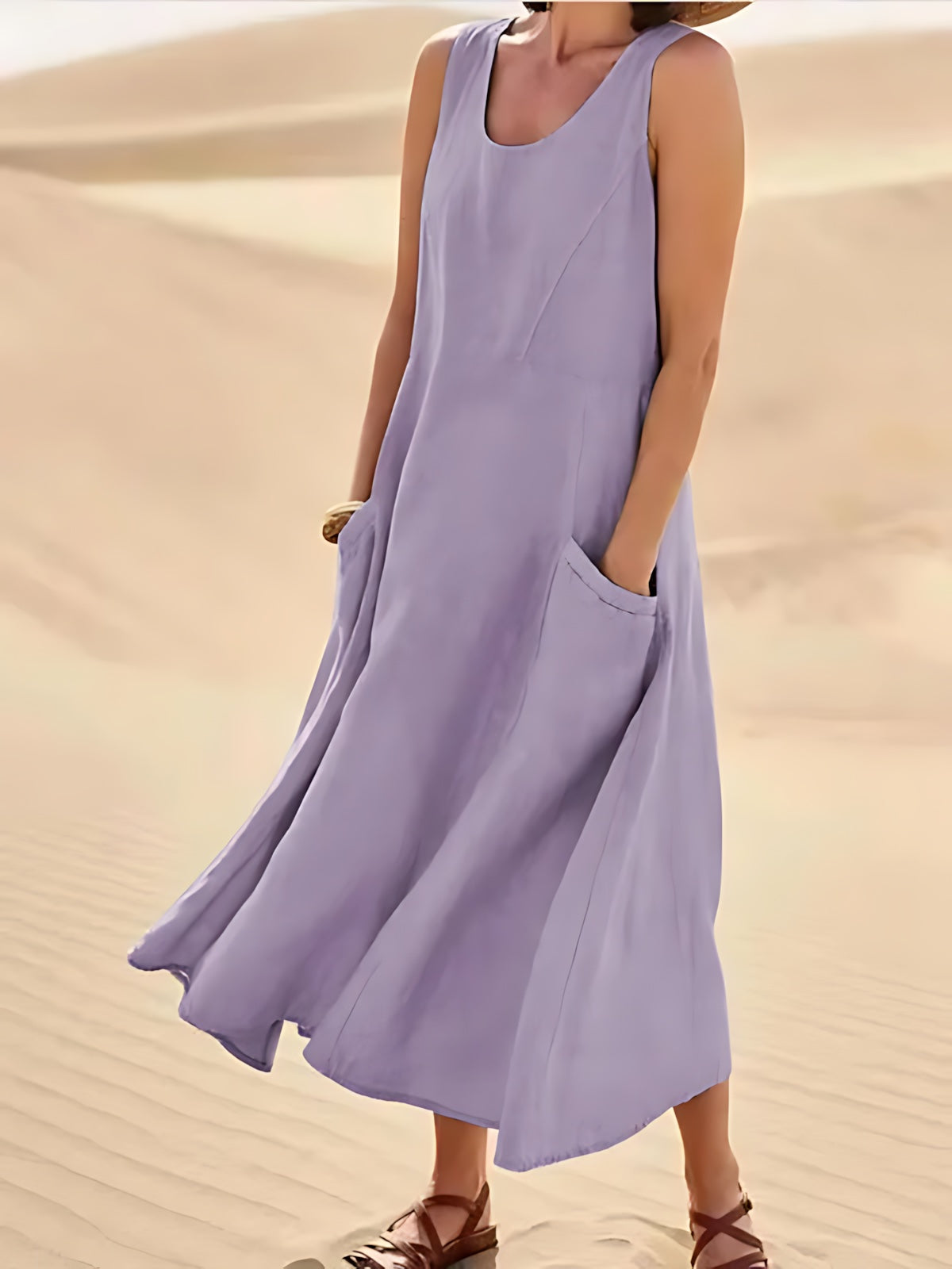Allison – Scoop Neck Flowy Summer Maxi Dress