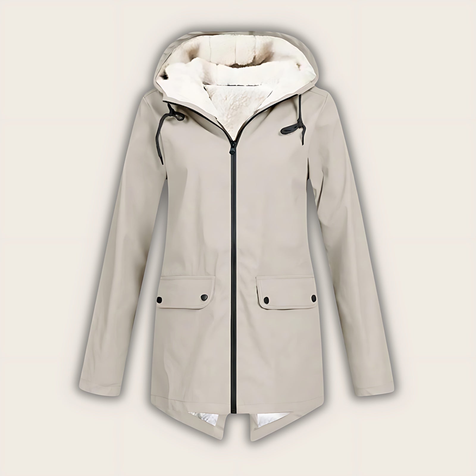 Amara – Fleece Lined Zip Up Rain Jacket