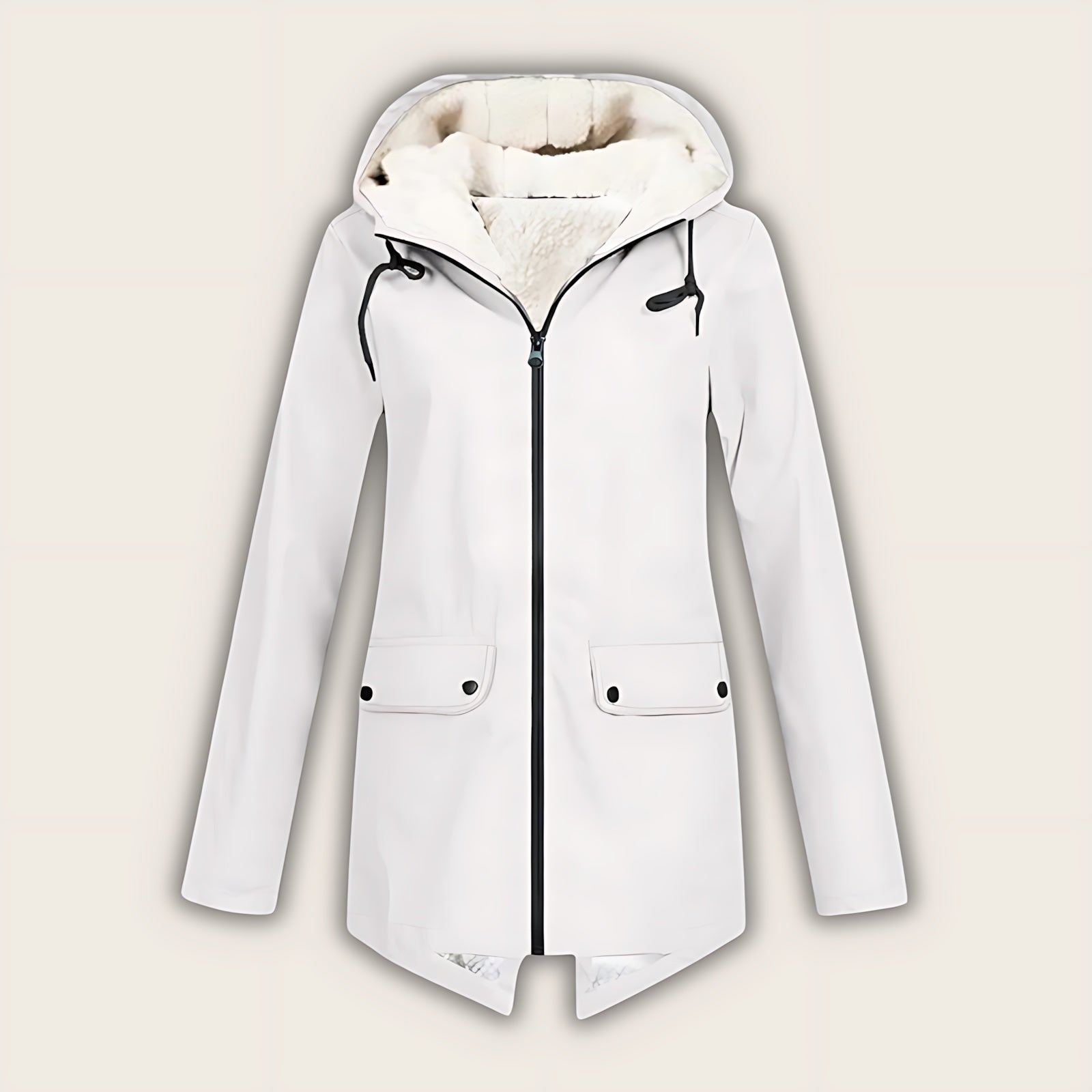 Amara – Fleece Lined Zip Up Rain Jacket