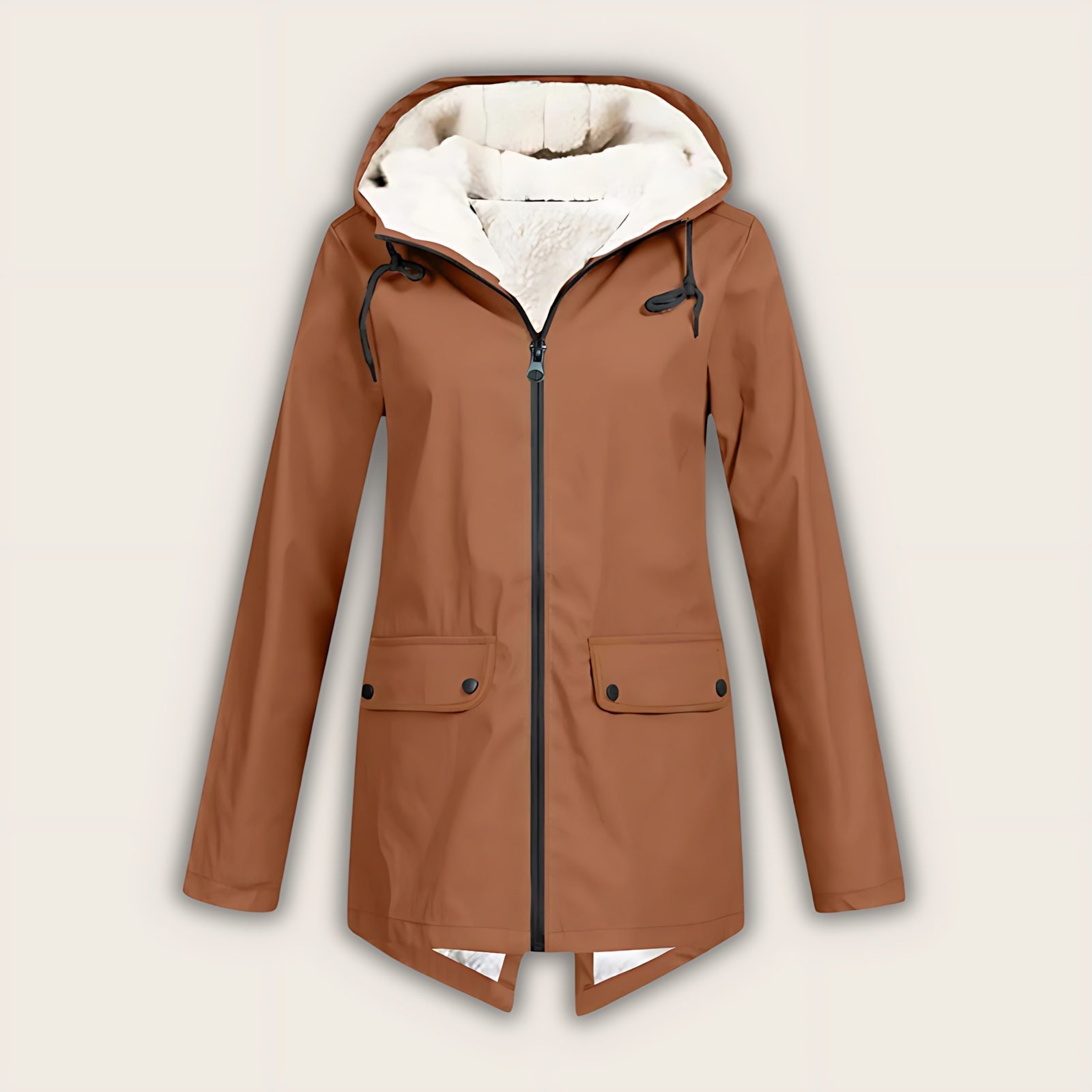 Amara – Fleece Lined Zip Up Rain Jacket