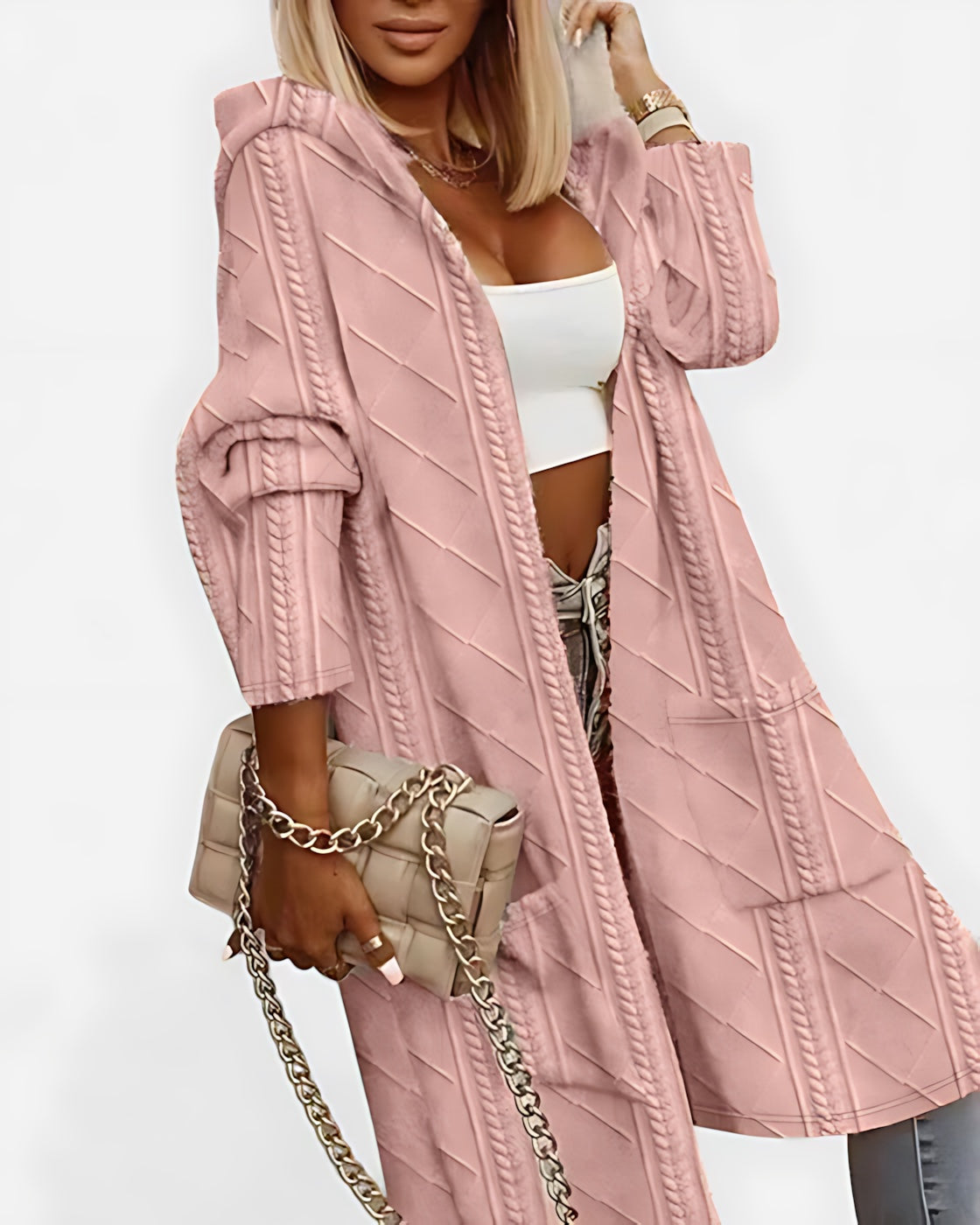 Amara – Longline Open Front Knit Cardigan