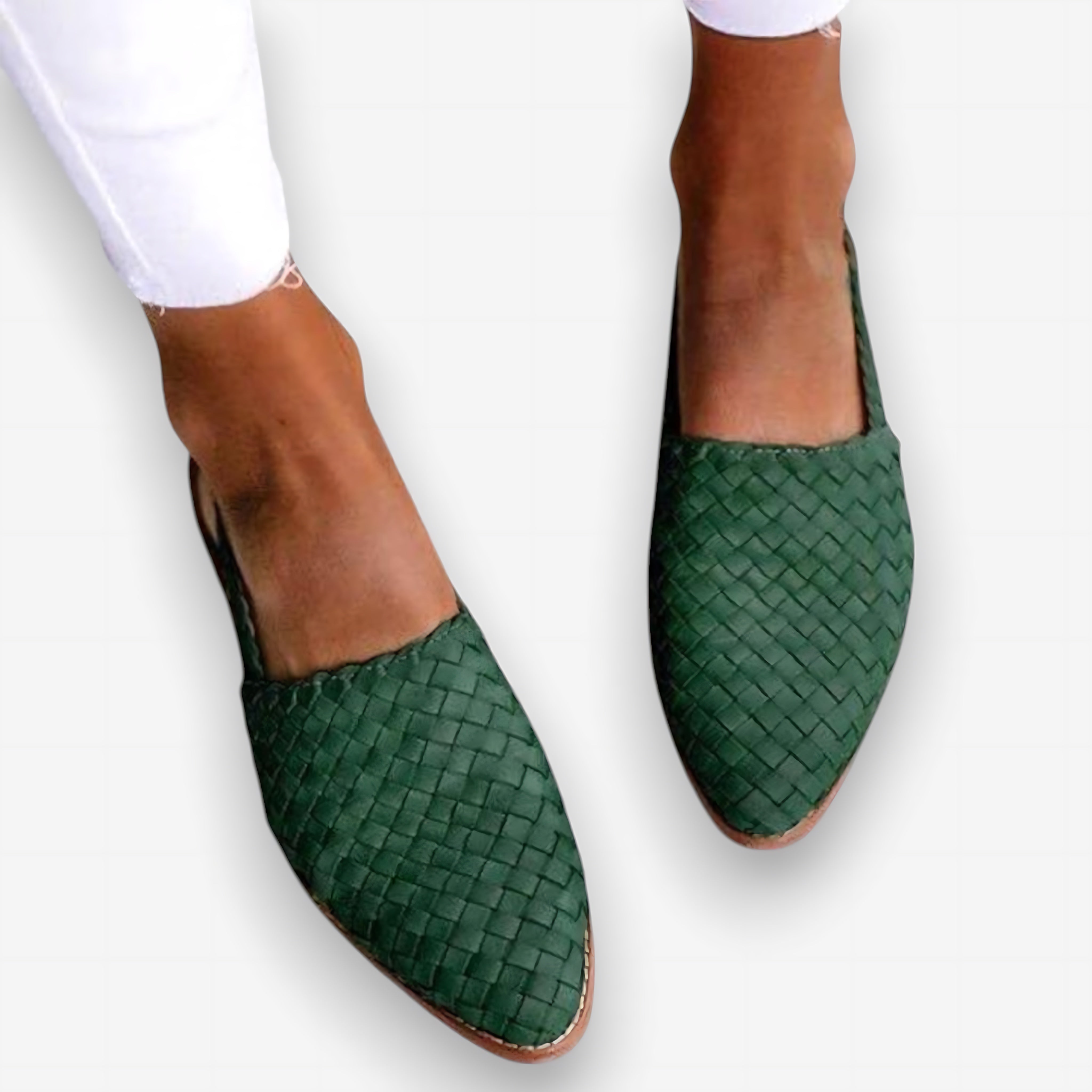 Amara – Woven Closed Toe Slingback Flats