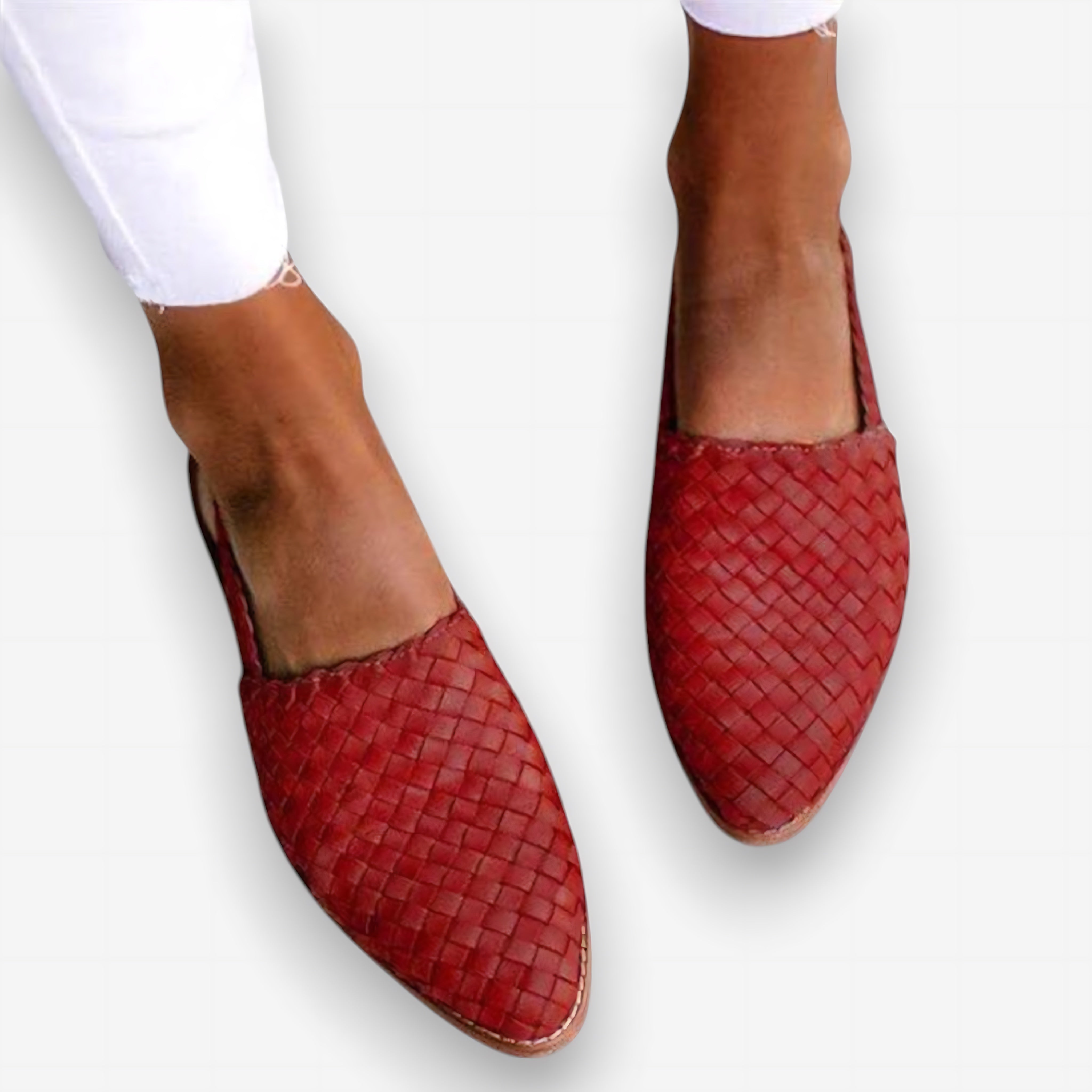 Amara – Woven Closed Toe Slingback Flats