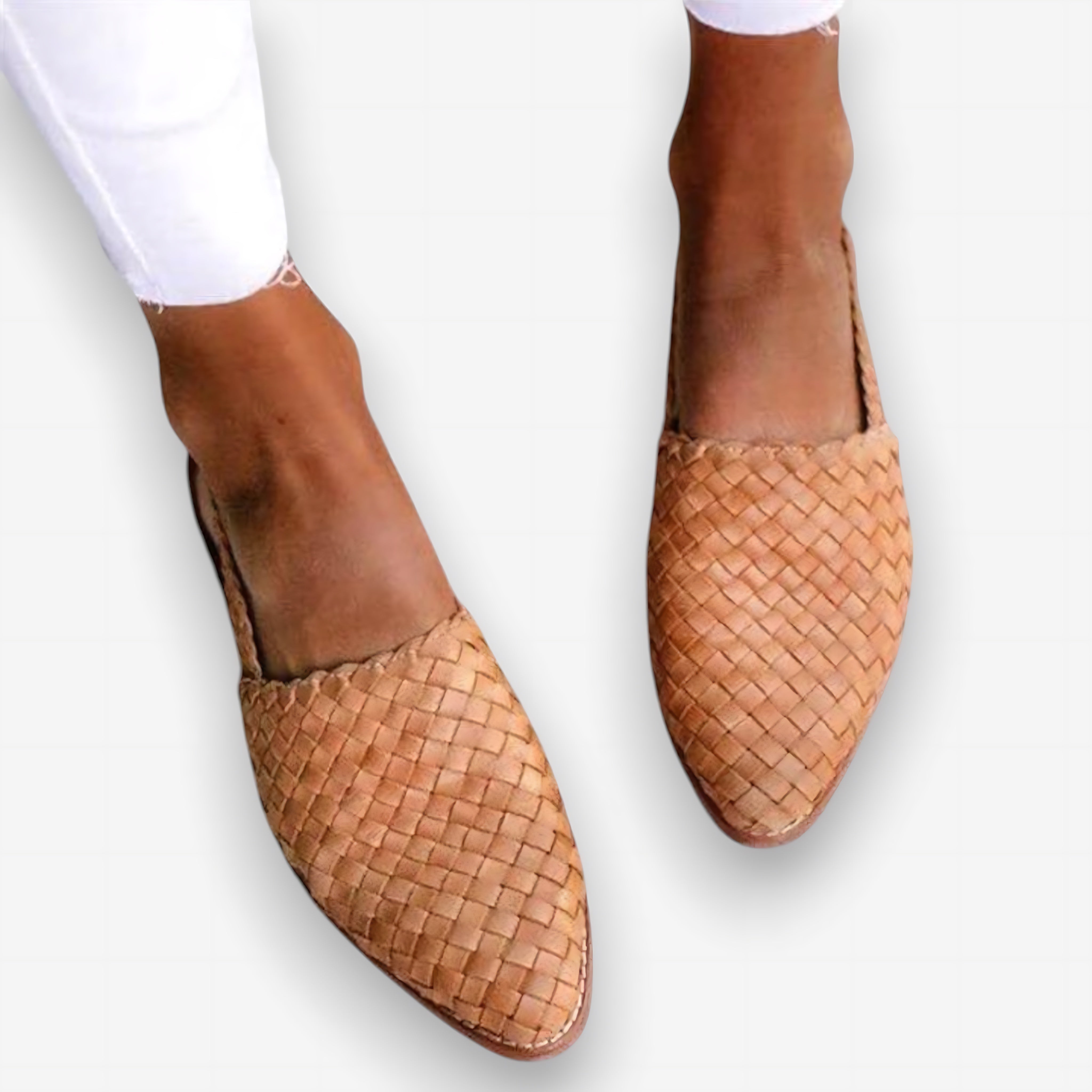 Amara – Woven Closed Toe Slingback Flats
