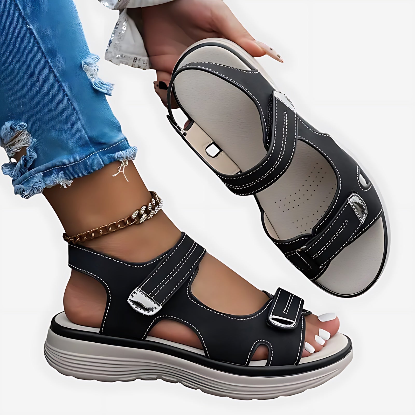 Amaya – Ankle Strap Wedge Sport Sandals