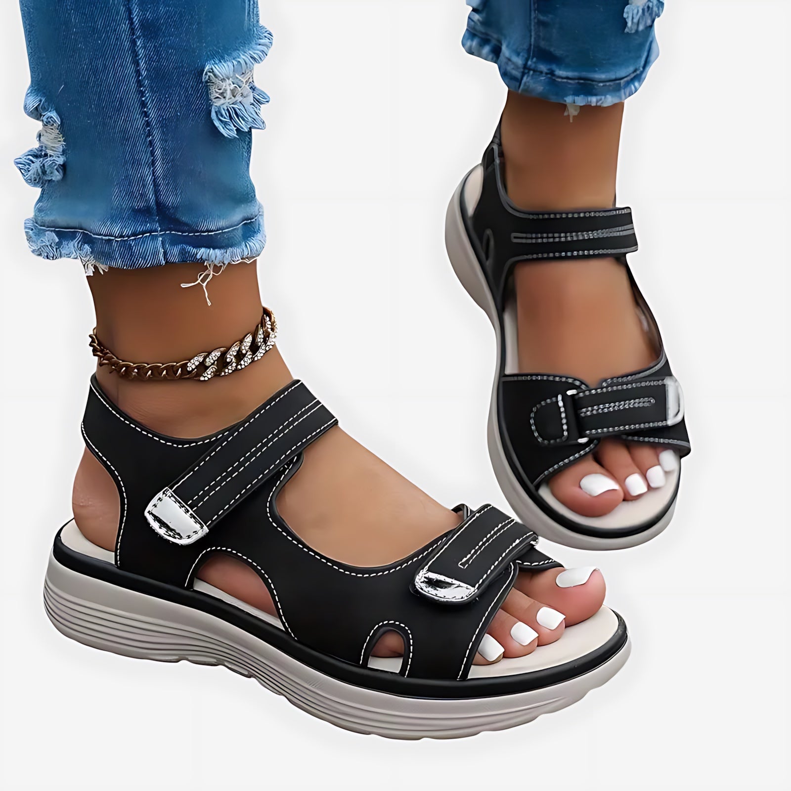 Amaya – Ankle Strap Wedge Sport Sandals