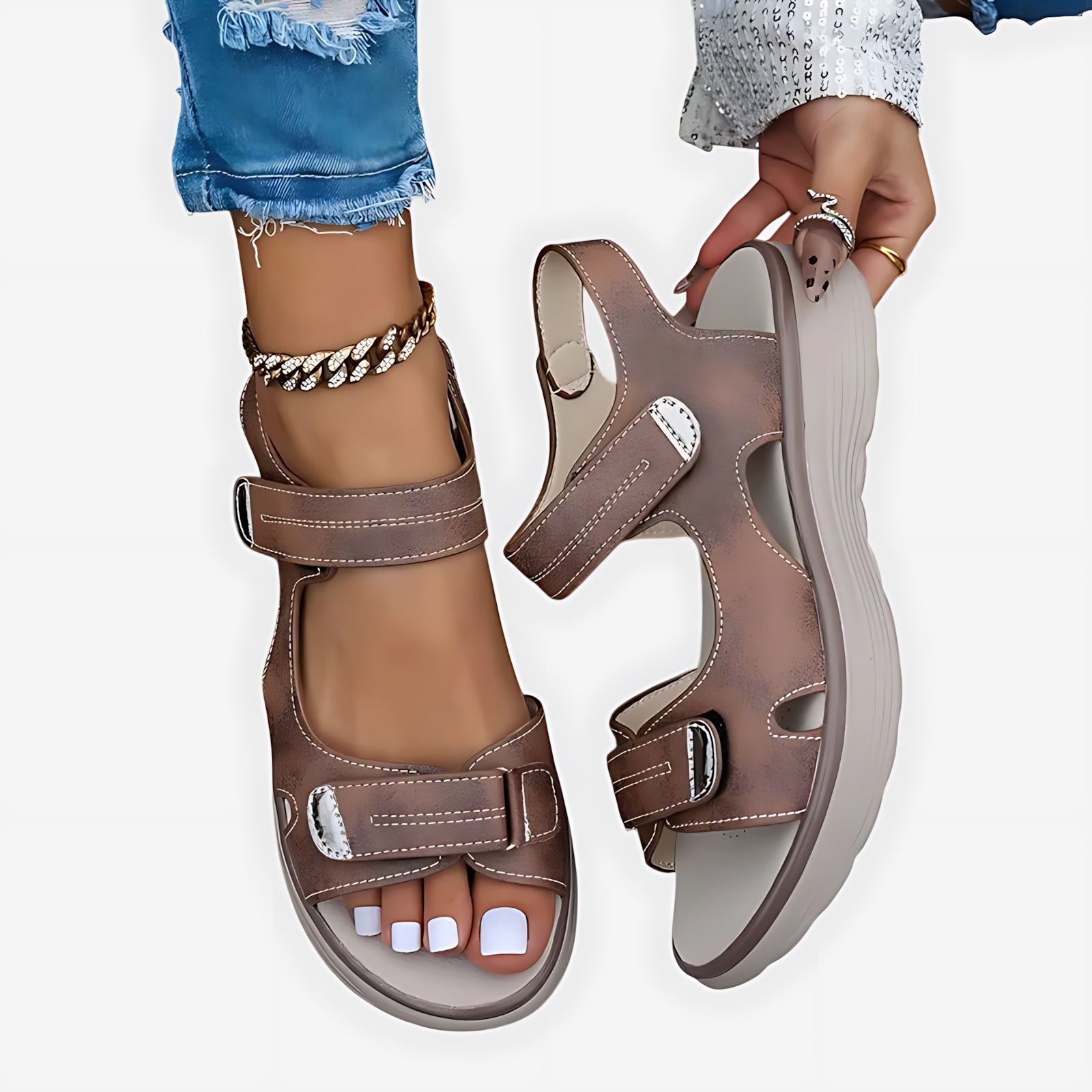 Amaya – Ankle Strap Wedge Sport Sandals