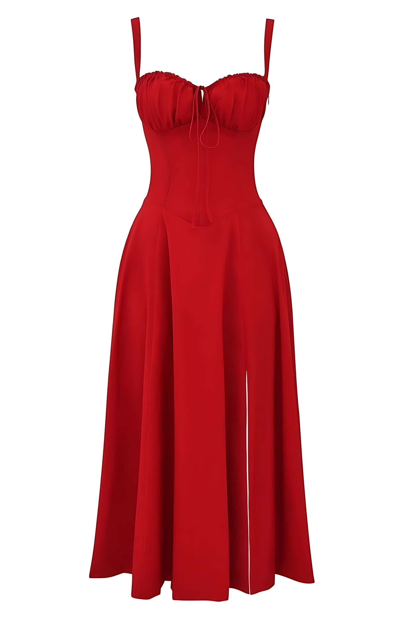 Amber – Floral Corset Sweetheart Cocktail Midi Dress
