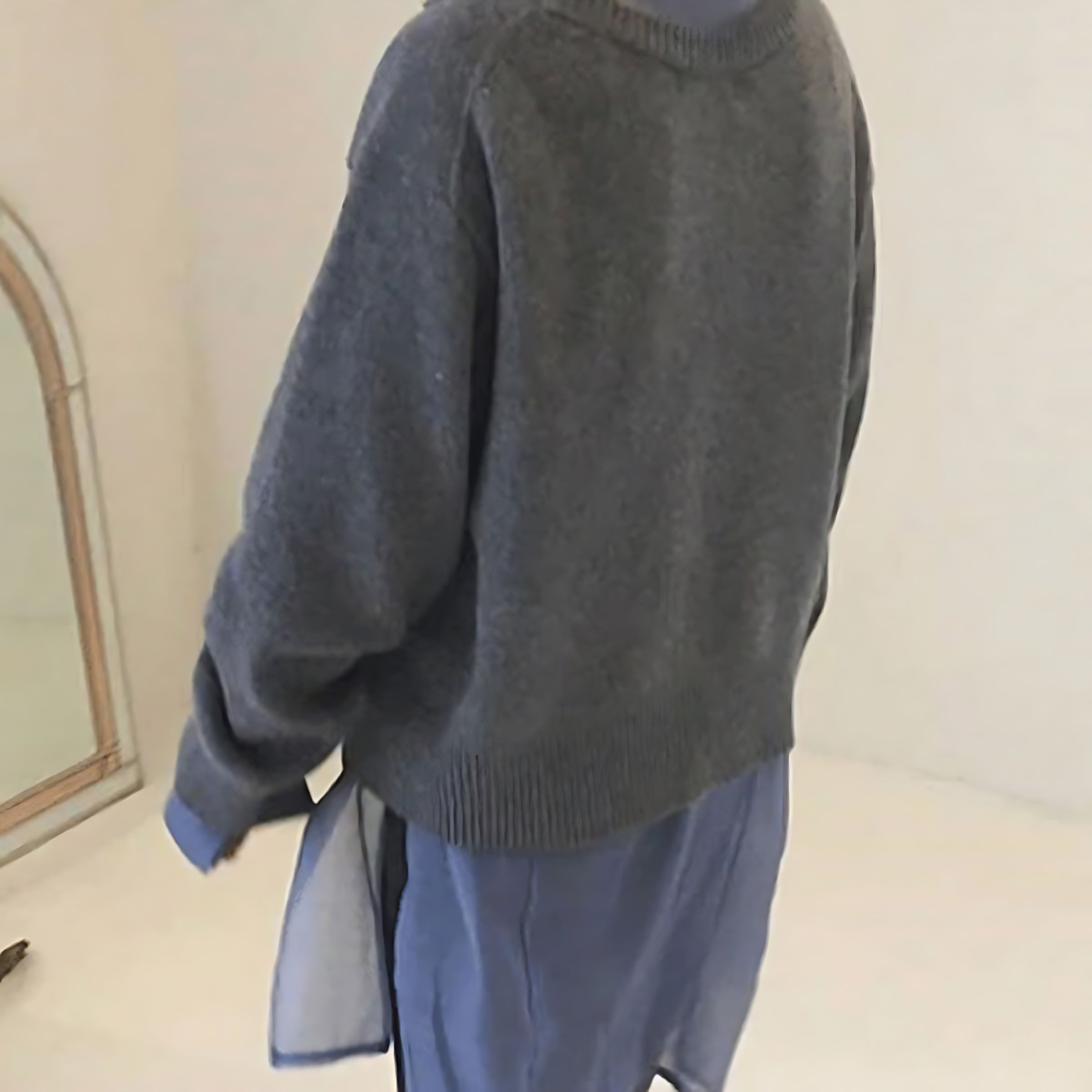Amber – Oversized V Neck Button Up Cardigan