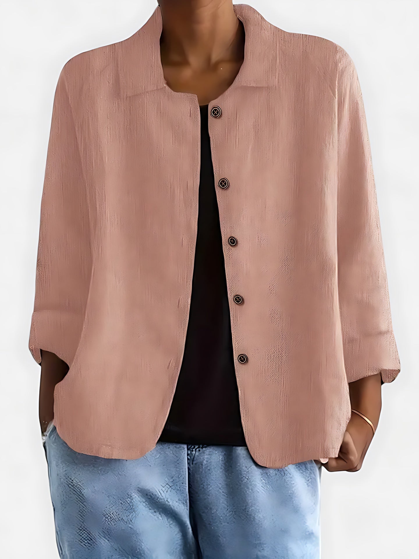 Amber – Relaxed Fit Collared Button Up Shirt