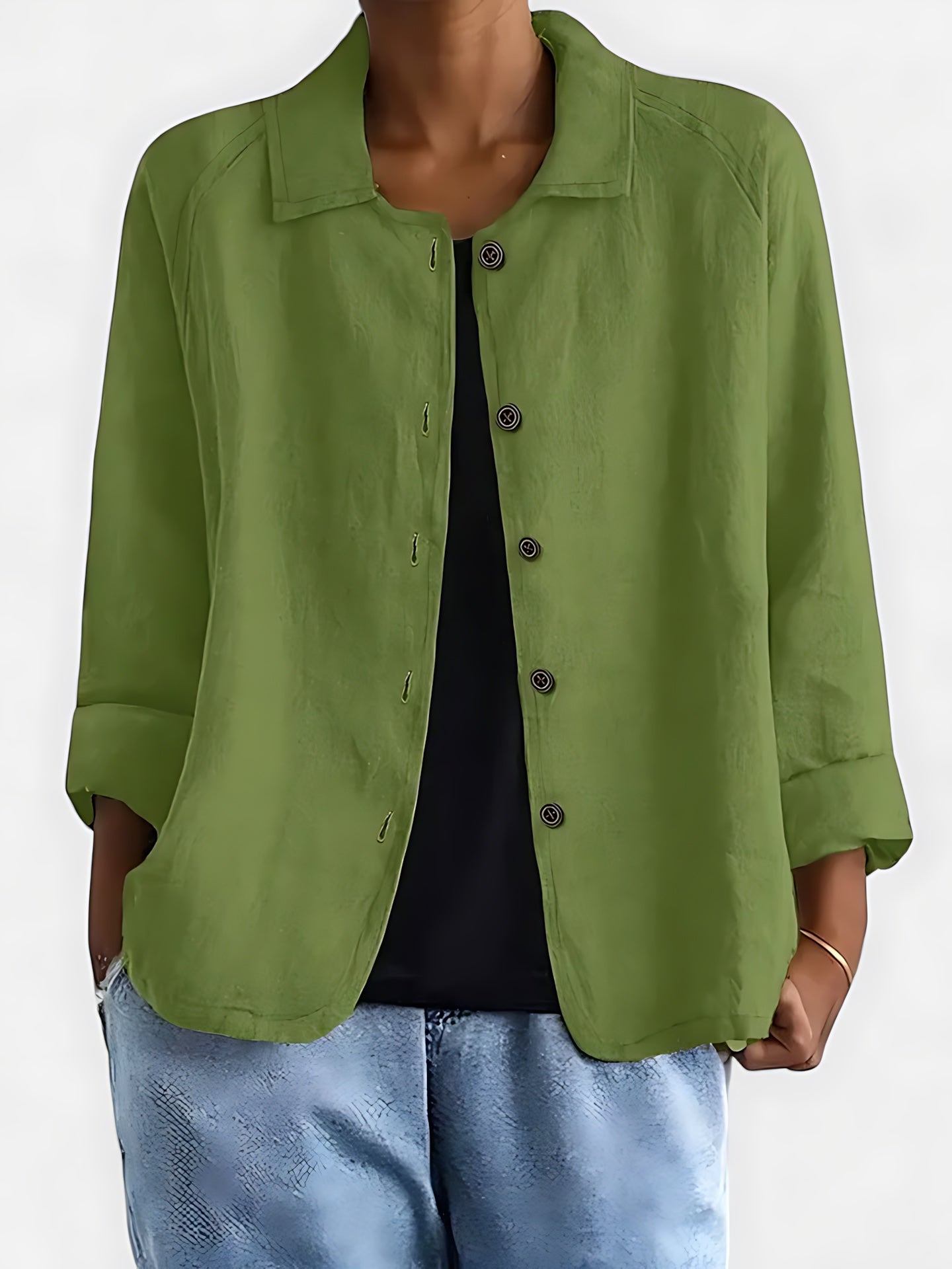 Amber – Relaxed Fit Collared Button Up Shirt