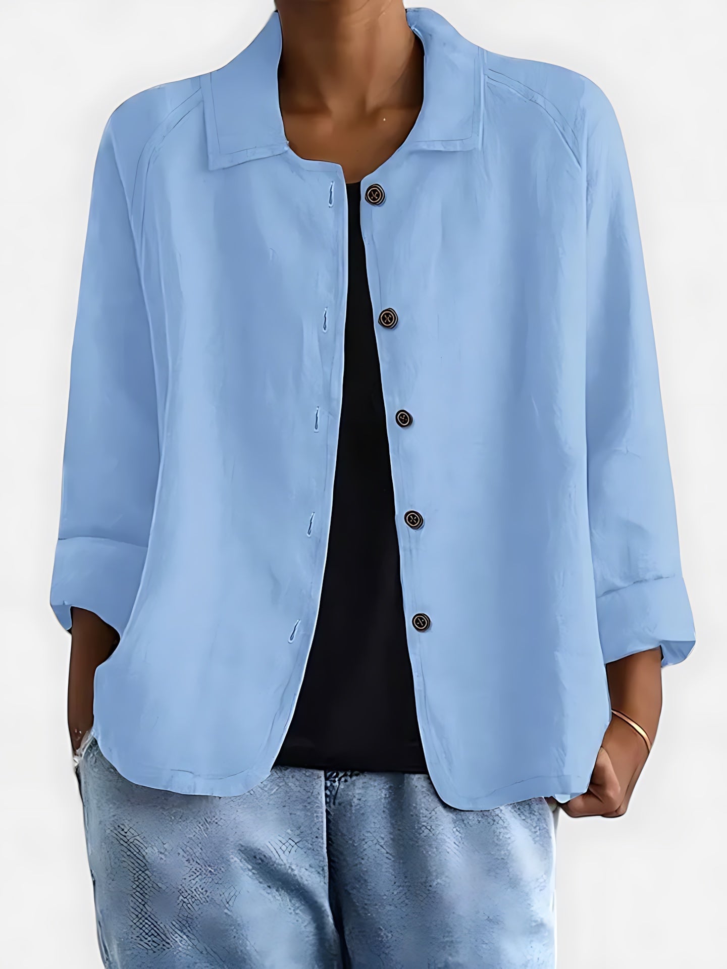 Amber – Relaxed Fit Collared Button Up Shirt