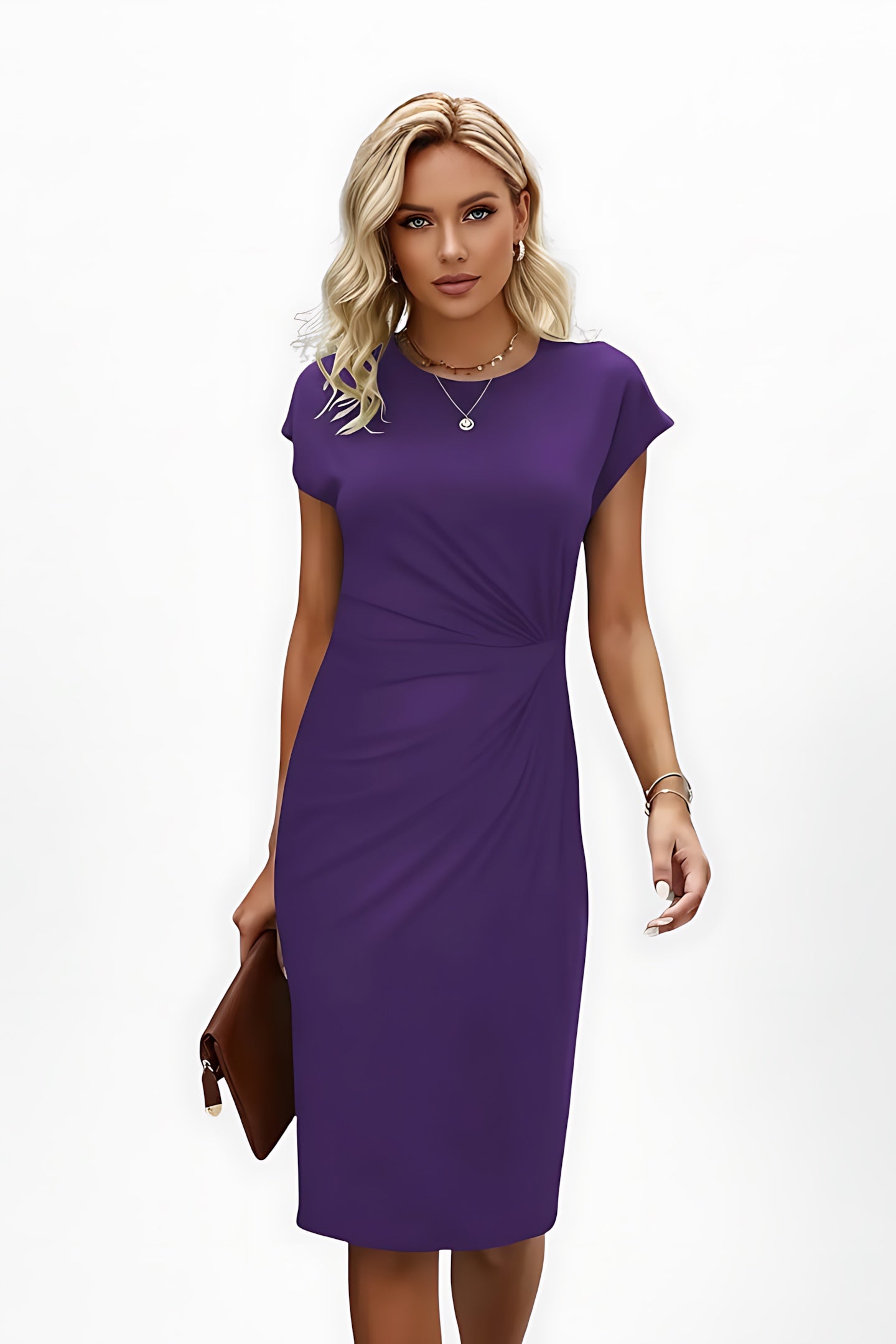 Amelia – Ruched Bodycon Cocktail Midi Dress