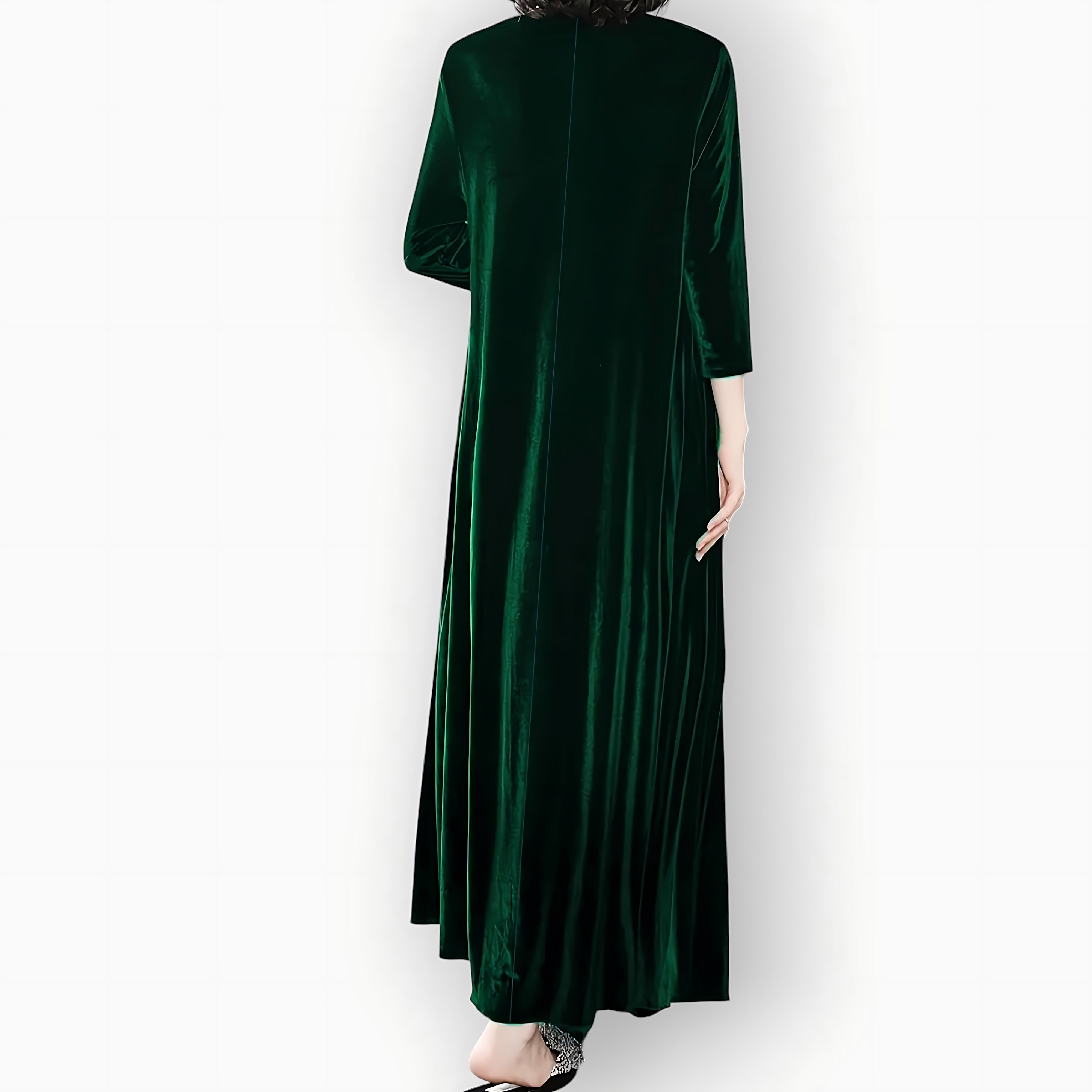 Amelia – Velvet Long Sleeve Evening Maxi Dress