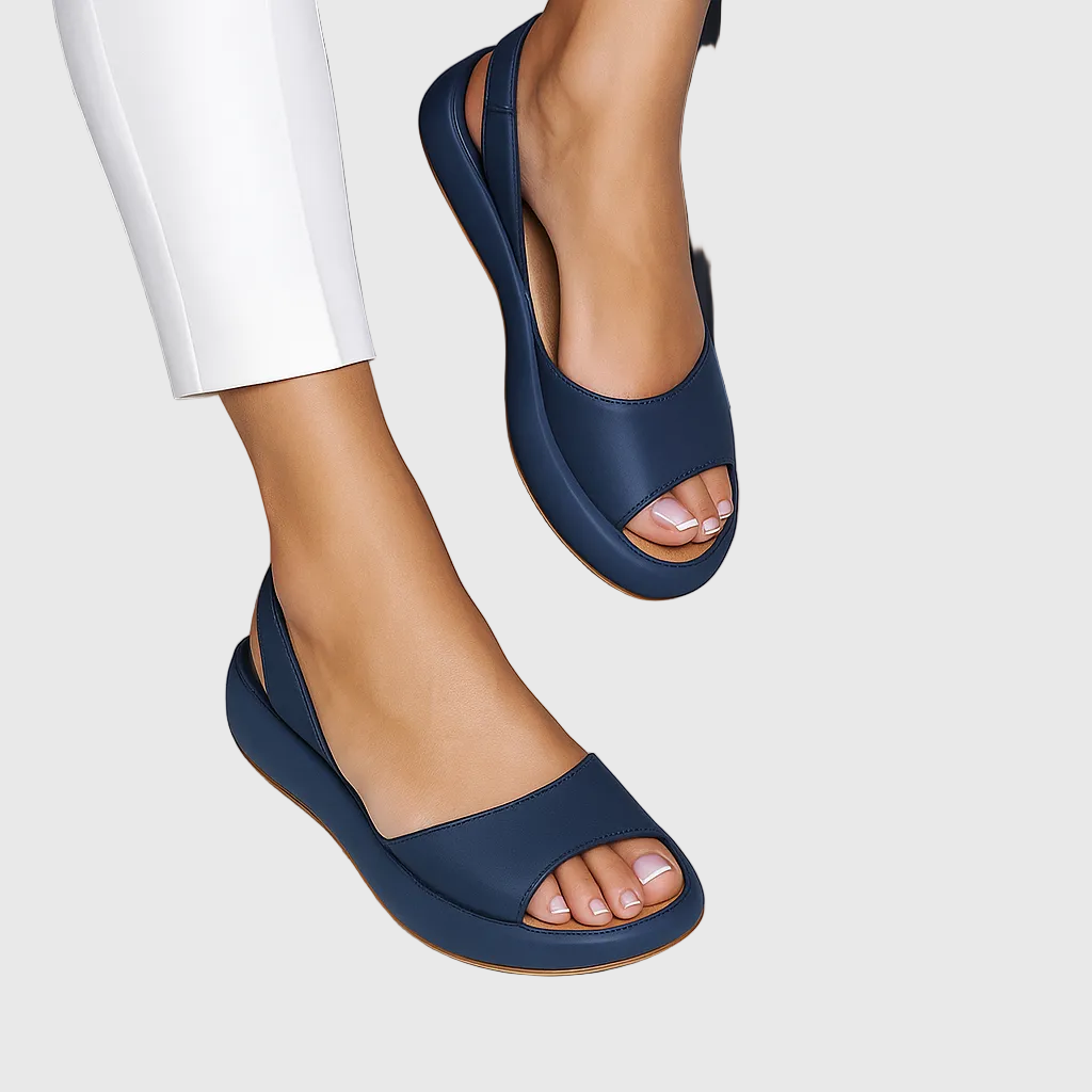 Annie – Wide Band Platform Slide Sandals