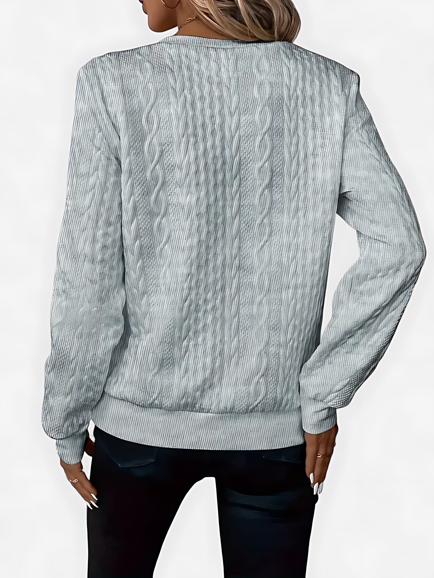 Anna – Cable Knit Half Zip Collared Sweater