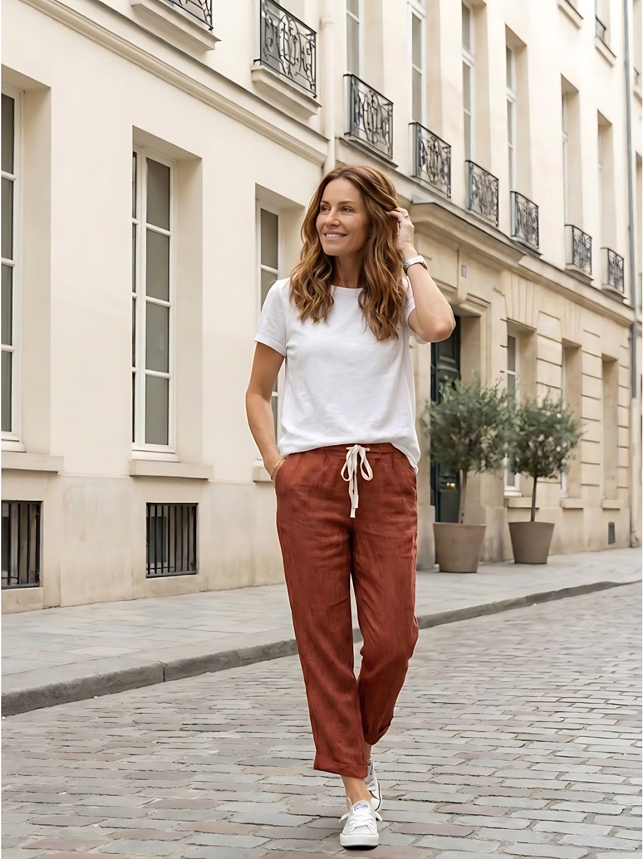 Anna – Elastic Waist Cropped Tapered Pants