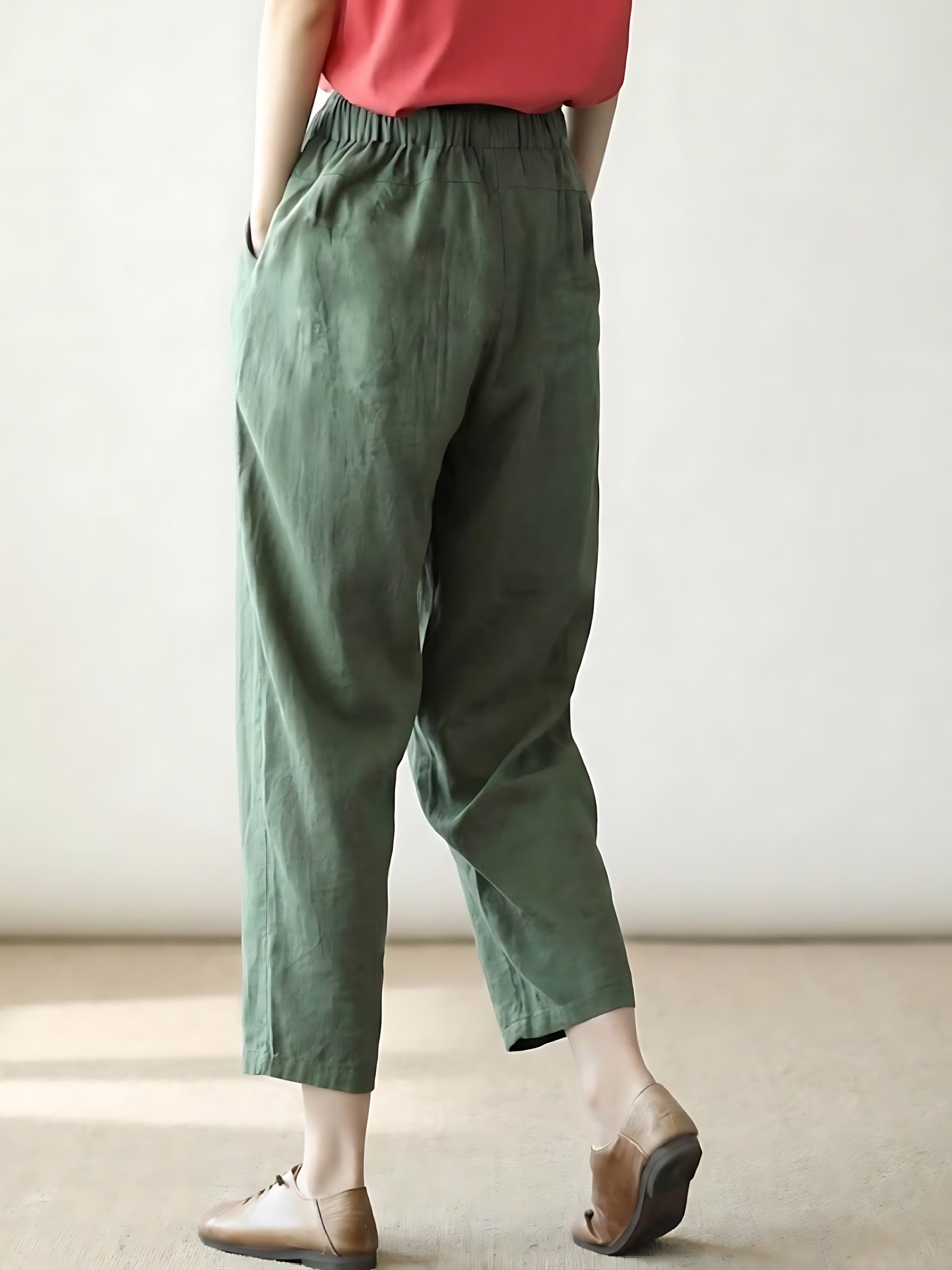Anna – Elastic Waist Cropped Tapered Pants