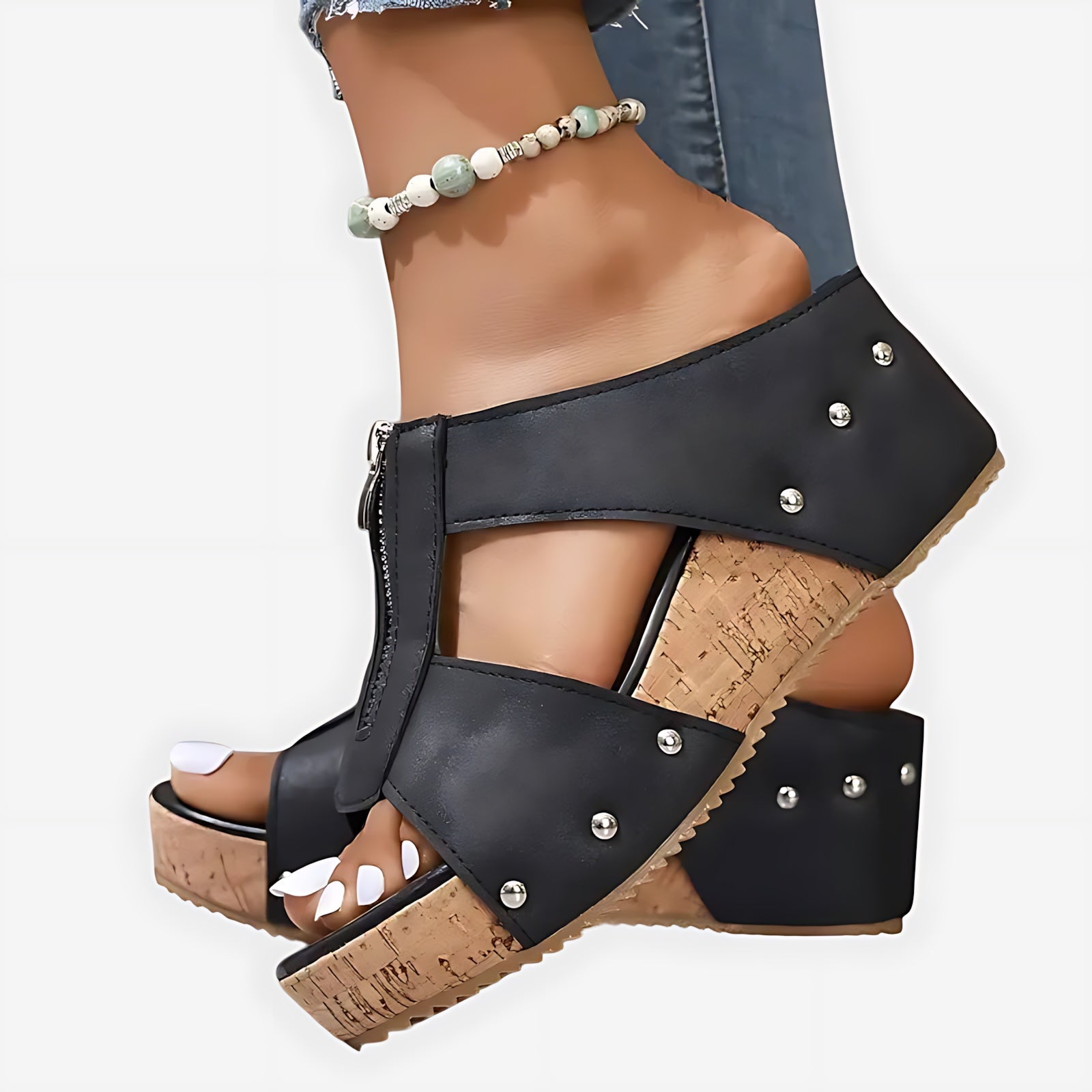 Annie – Cutout Strappy Flat Sandals