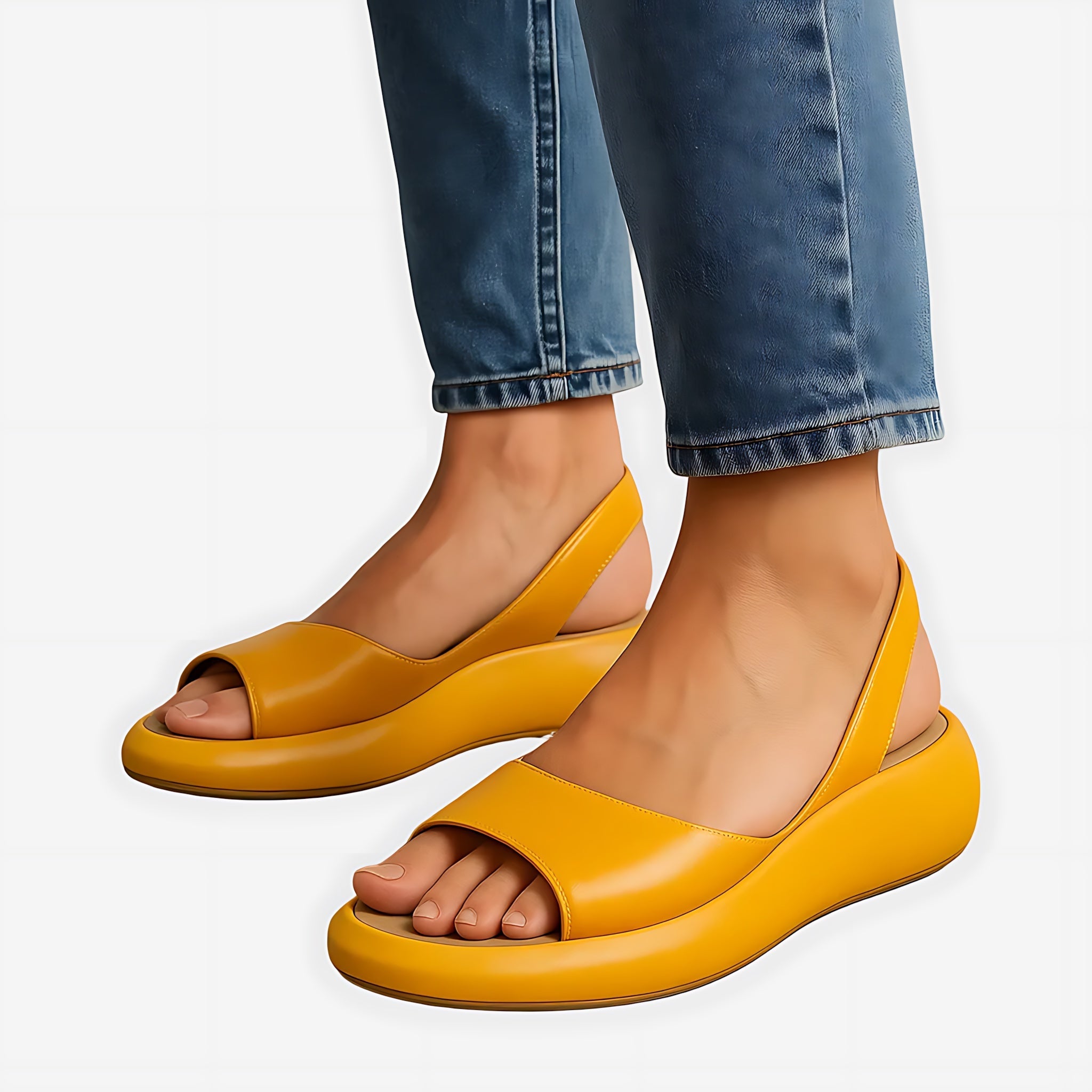 Annie – Wide Band Platform Slide Sandals