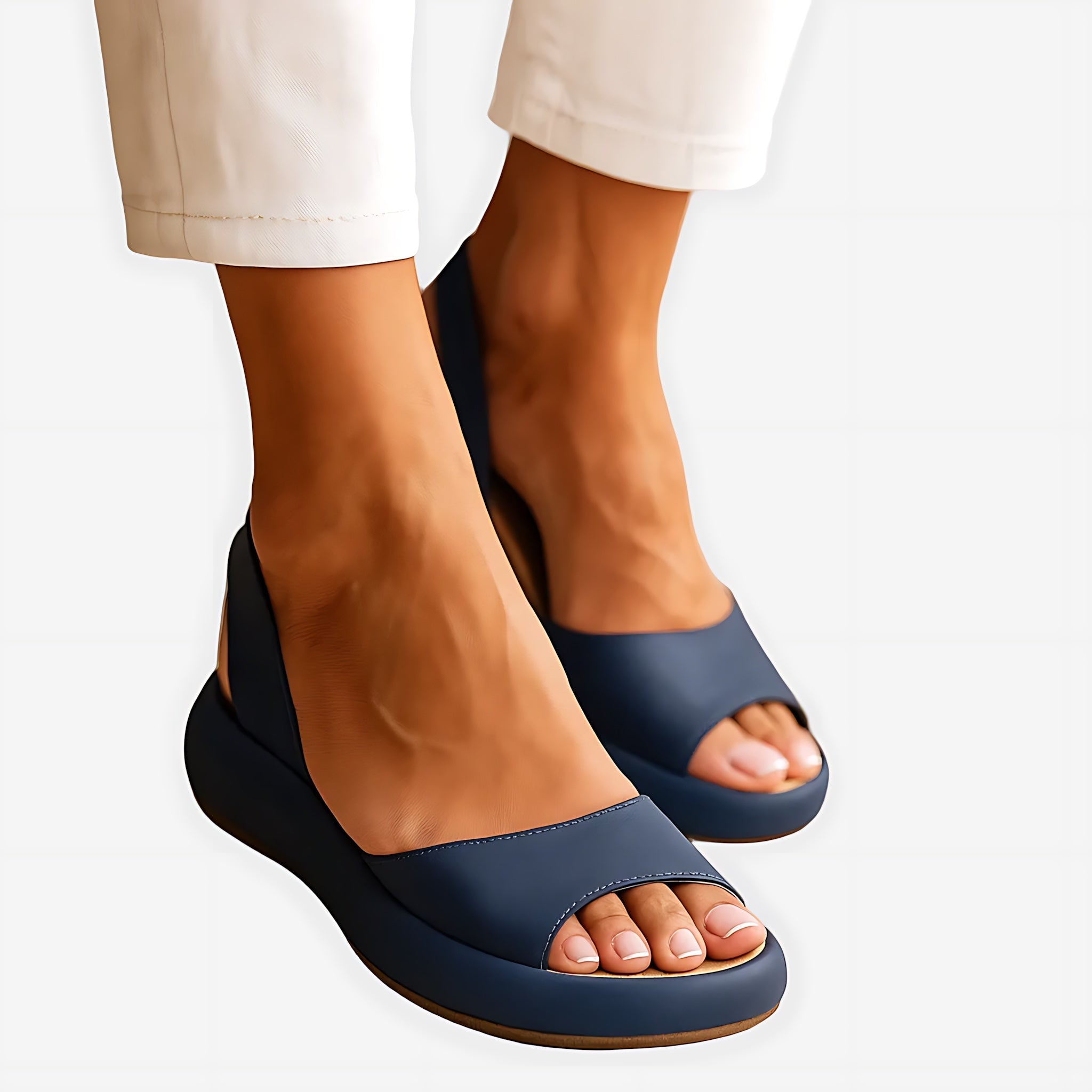 Annie – Wide Band Platform Slide Sandals