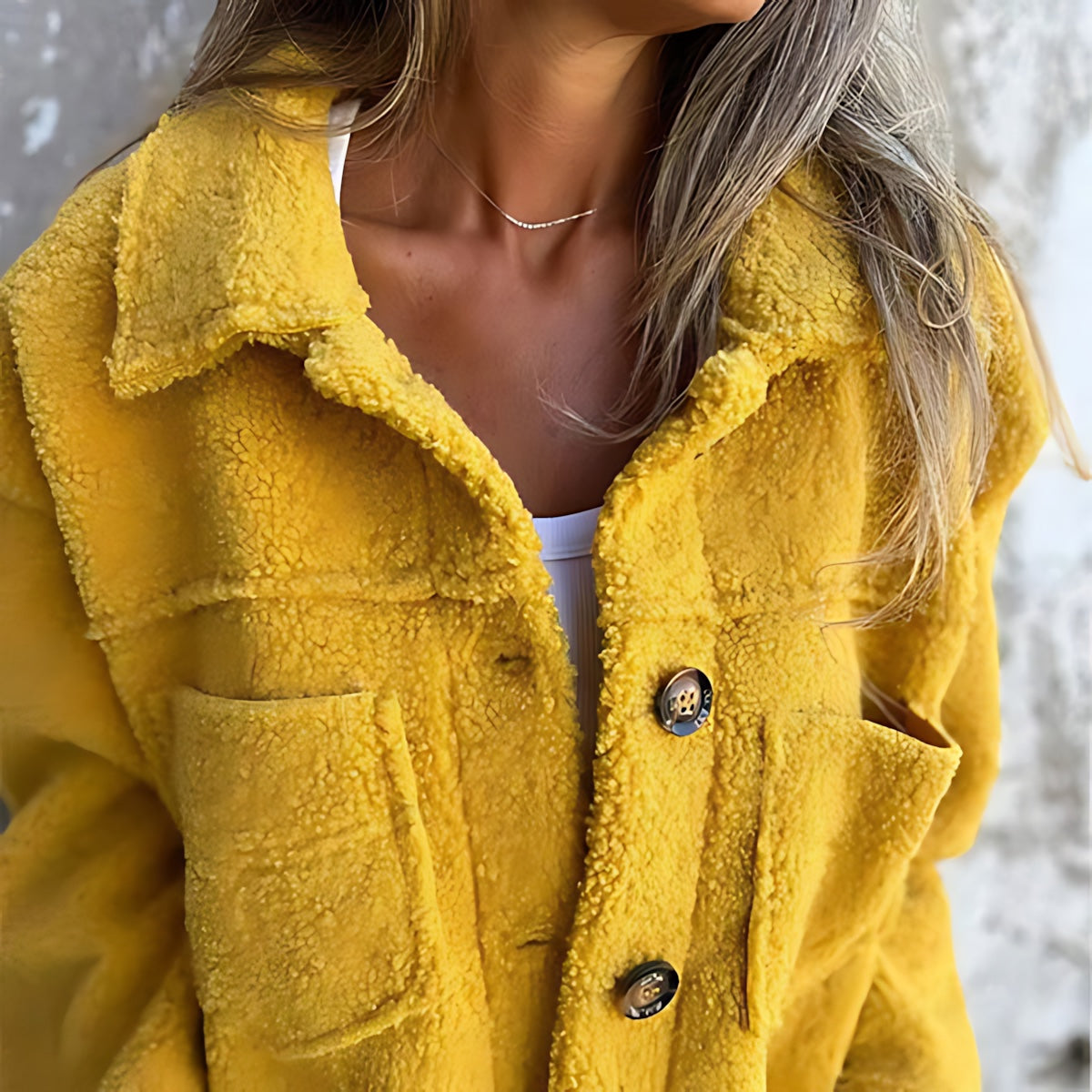 Ariana – Sherpa Fleece Button Up Shirt Jacket