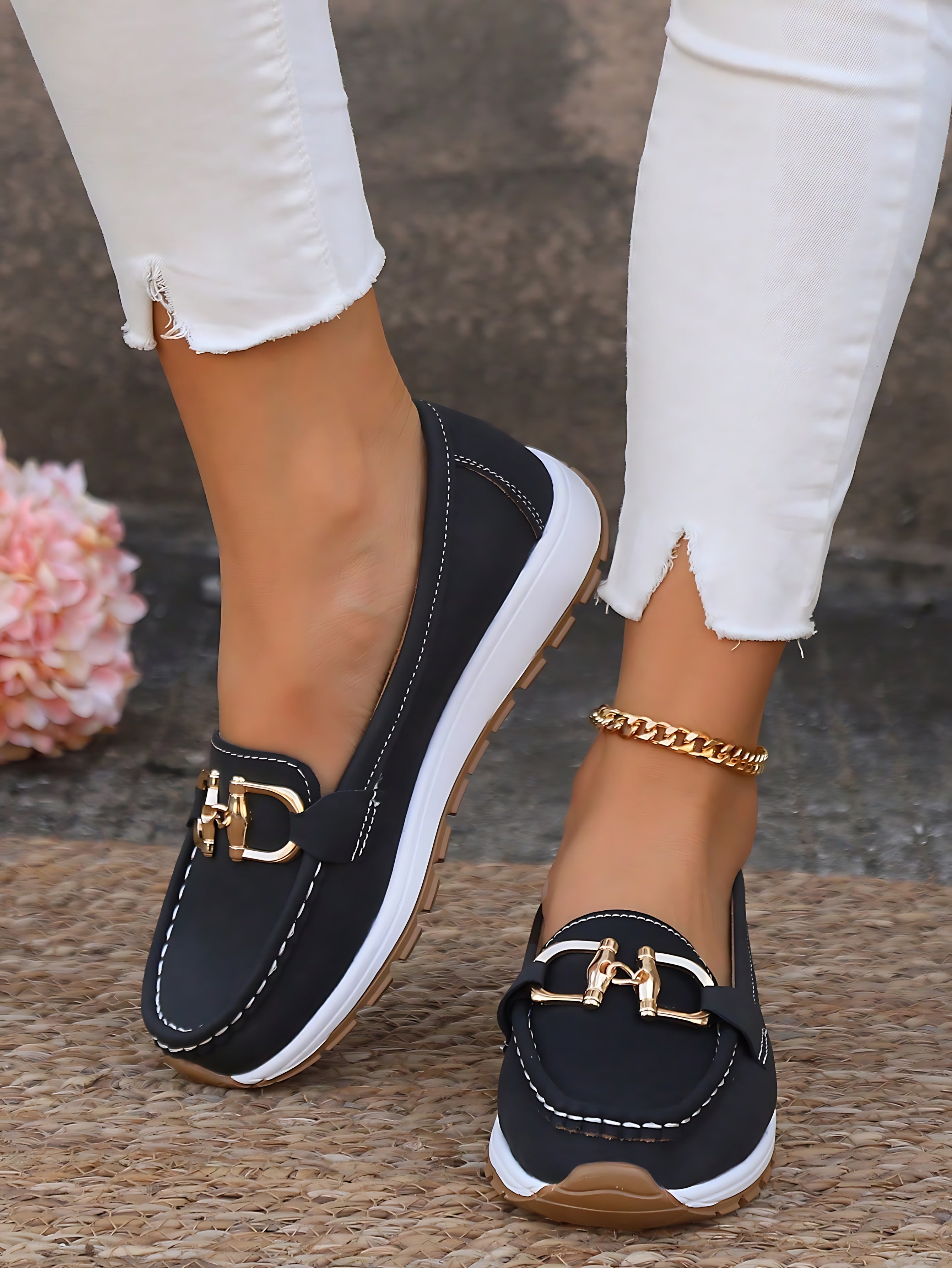Arya – Suede Chain Platform Loafers