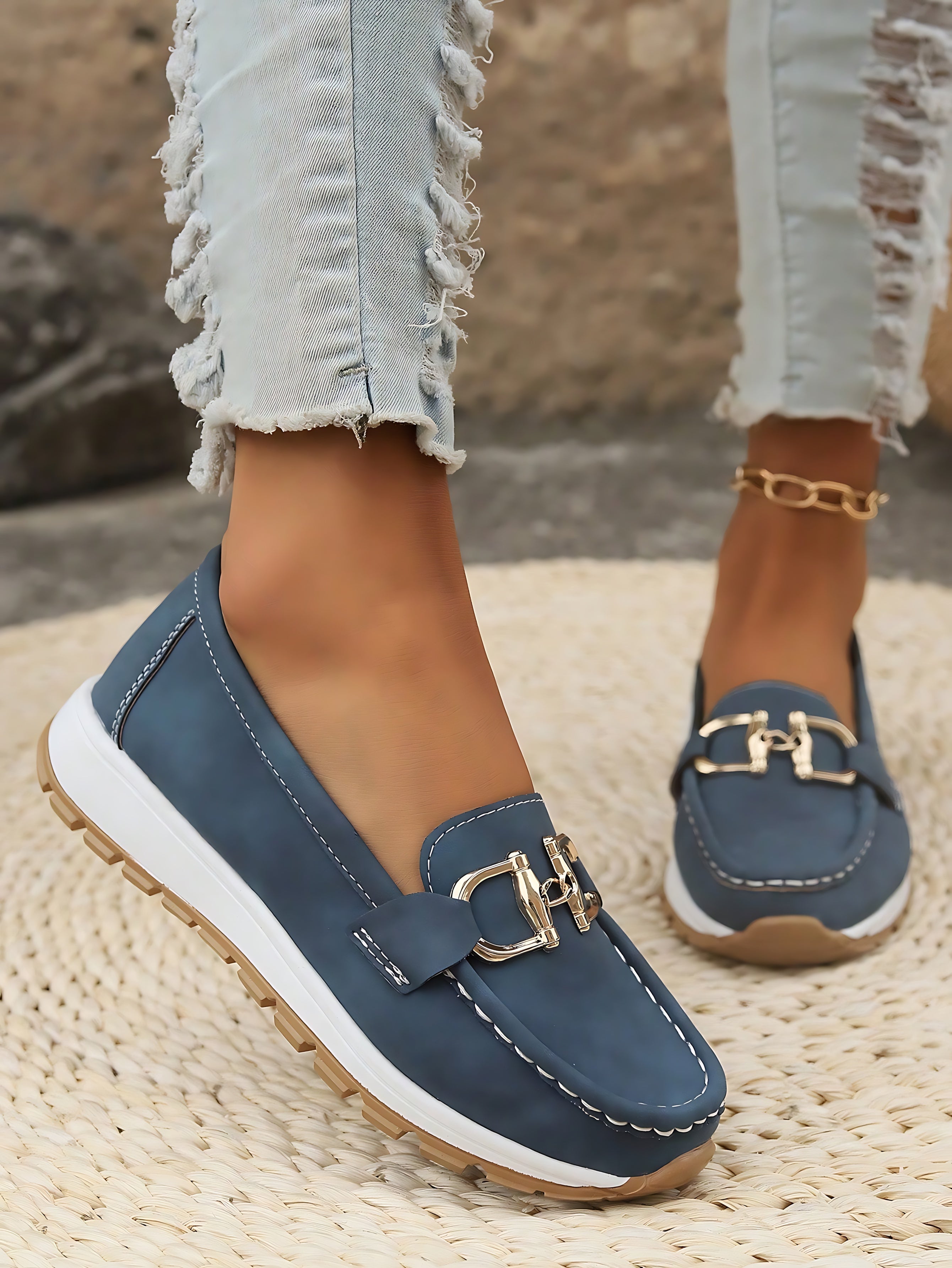 Arya – Suede Chain Platform Loafers