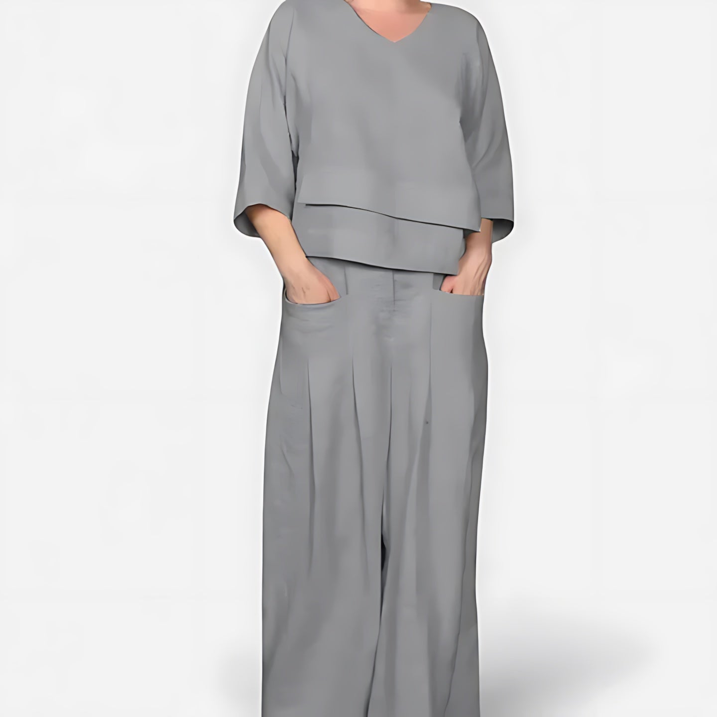 Athena – Half Sleeve Top and Wide Leg Pants Lounge Set