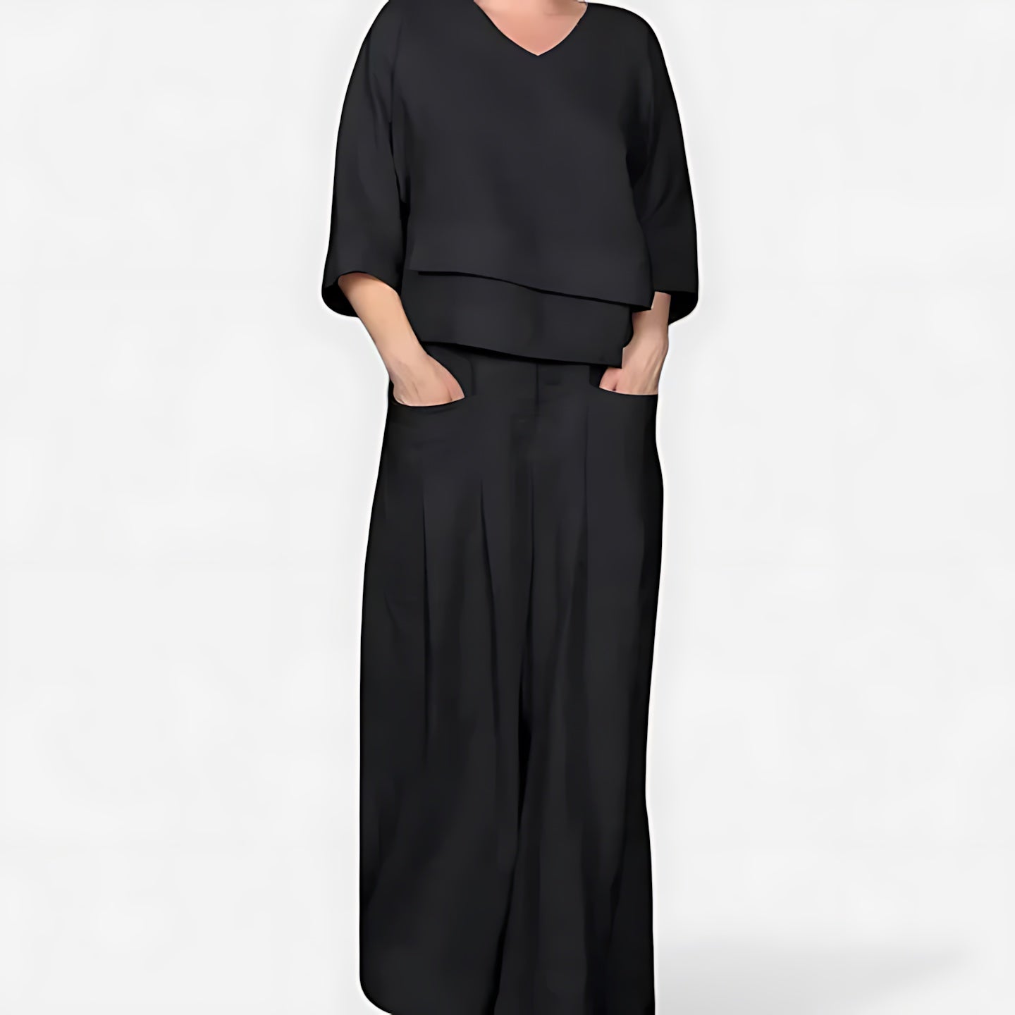 Athena – Half Sleeve Top and Wide Leg Pants Lounge Set