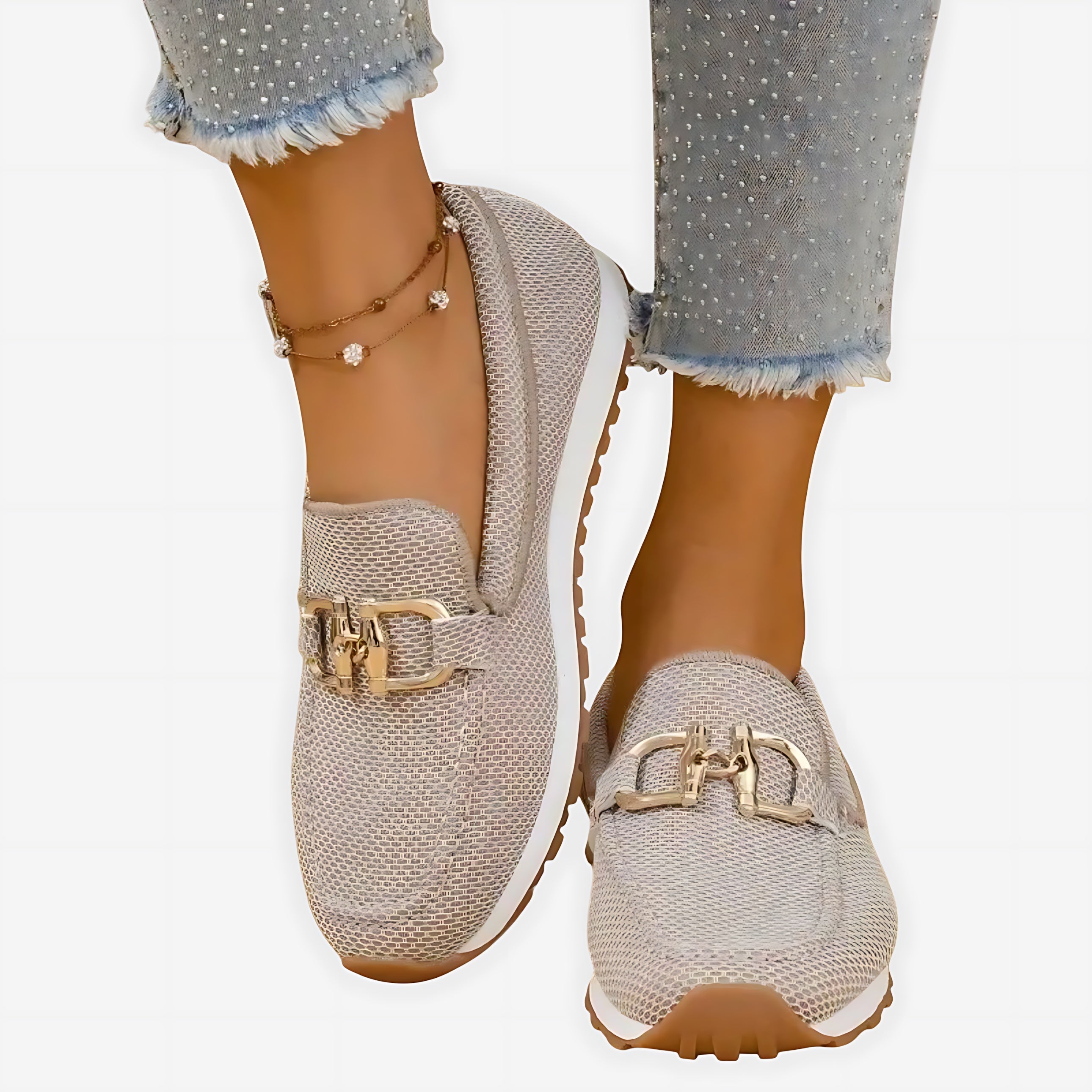 Aurora – Suede Chain Slip On Loafers