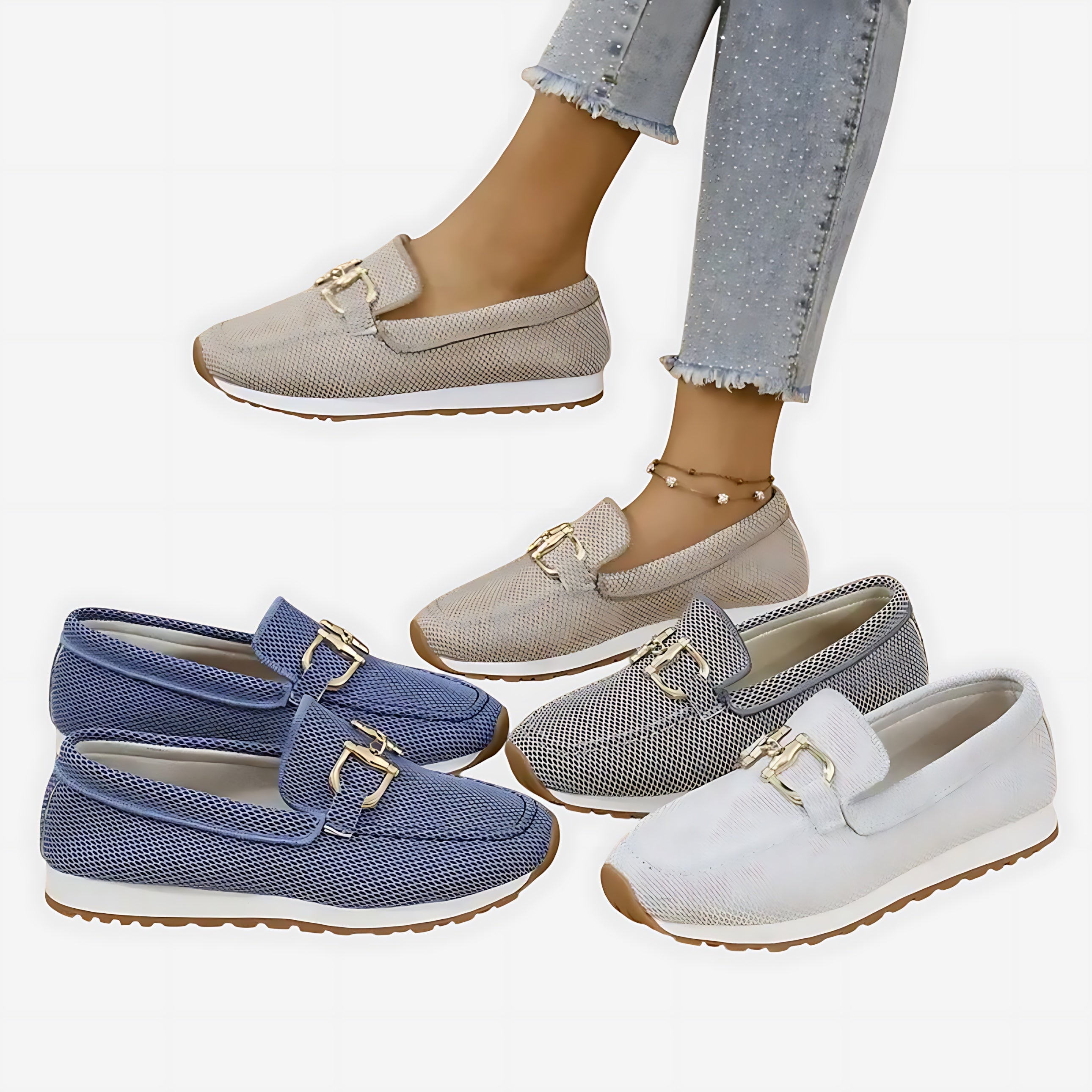Aurora – Suede Chain Slip On Loafers
