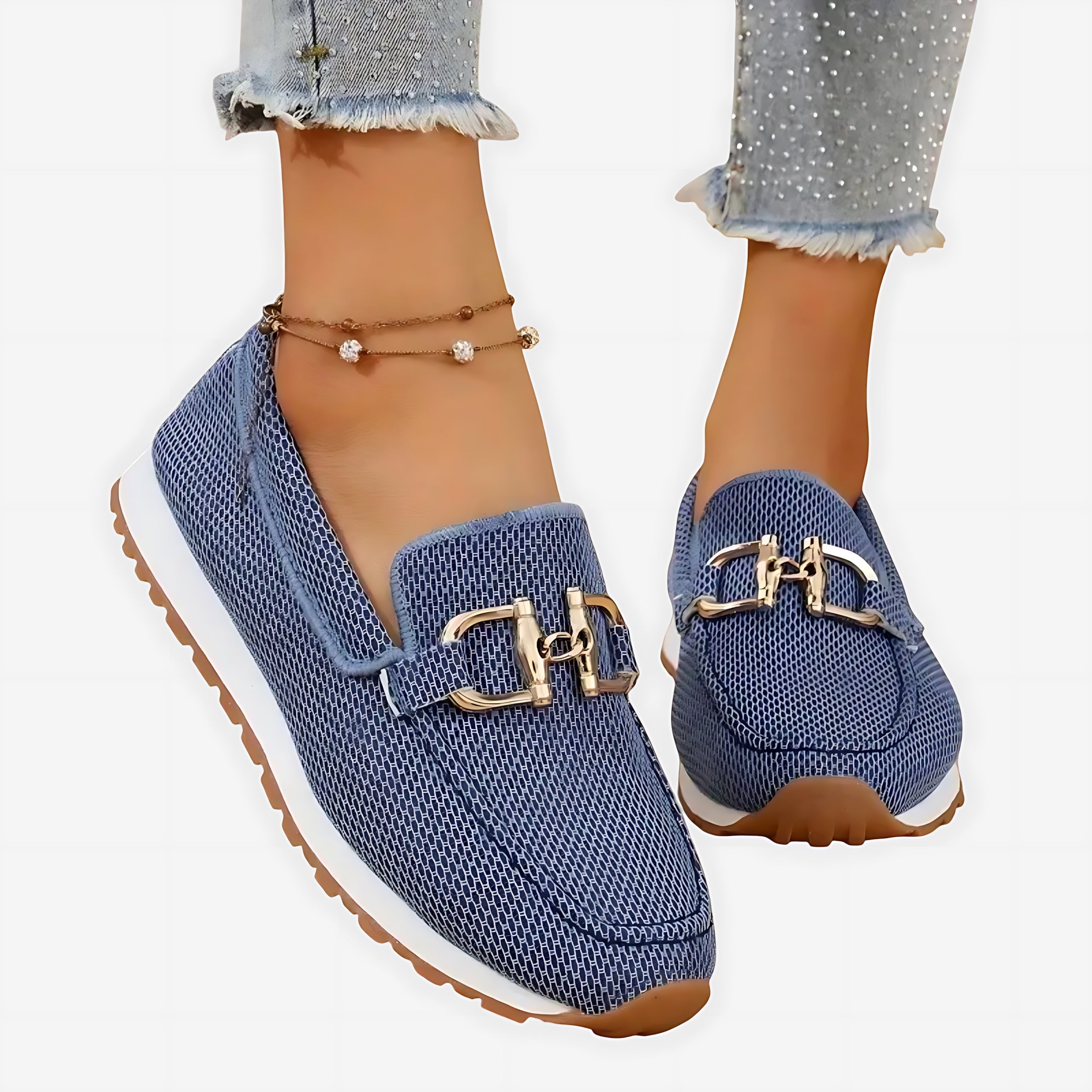 Aurora – Suede Chain Slip On Loafers