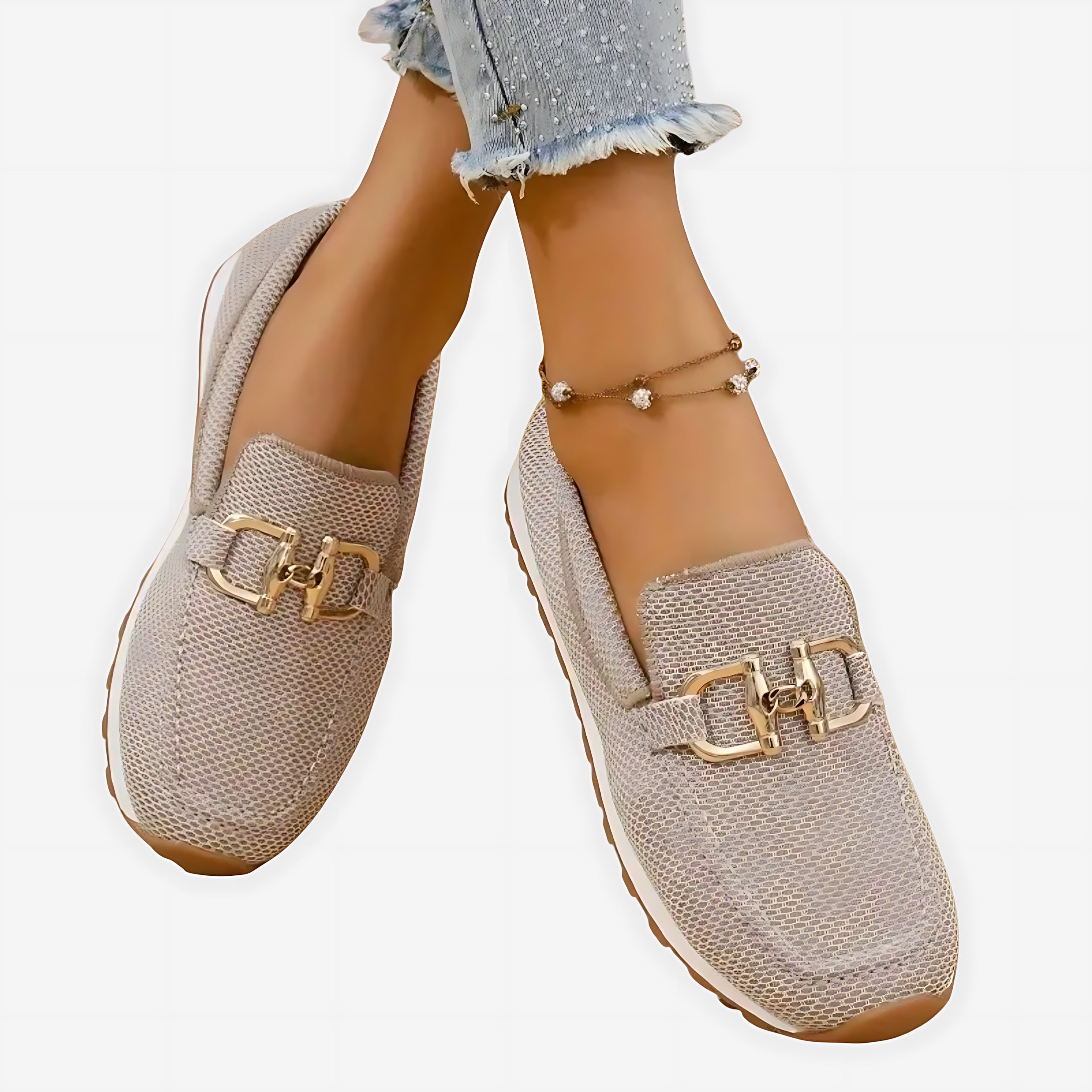 Aurora – Suede Chain Slip On Loafers