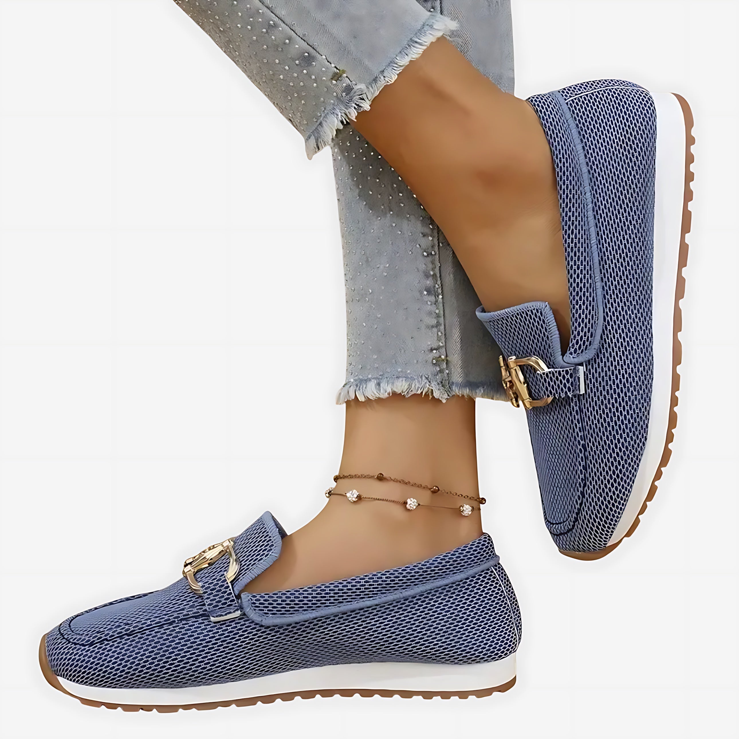 Aurora – Suede Chain Slip On Loafers