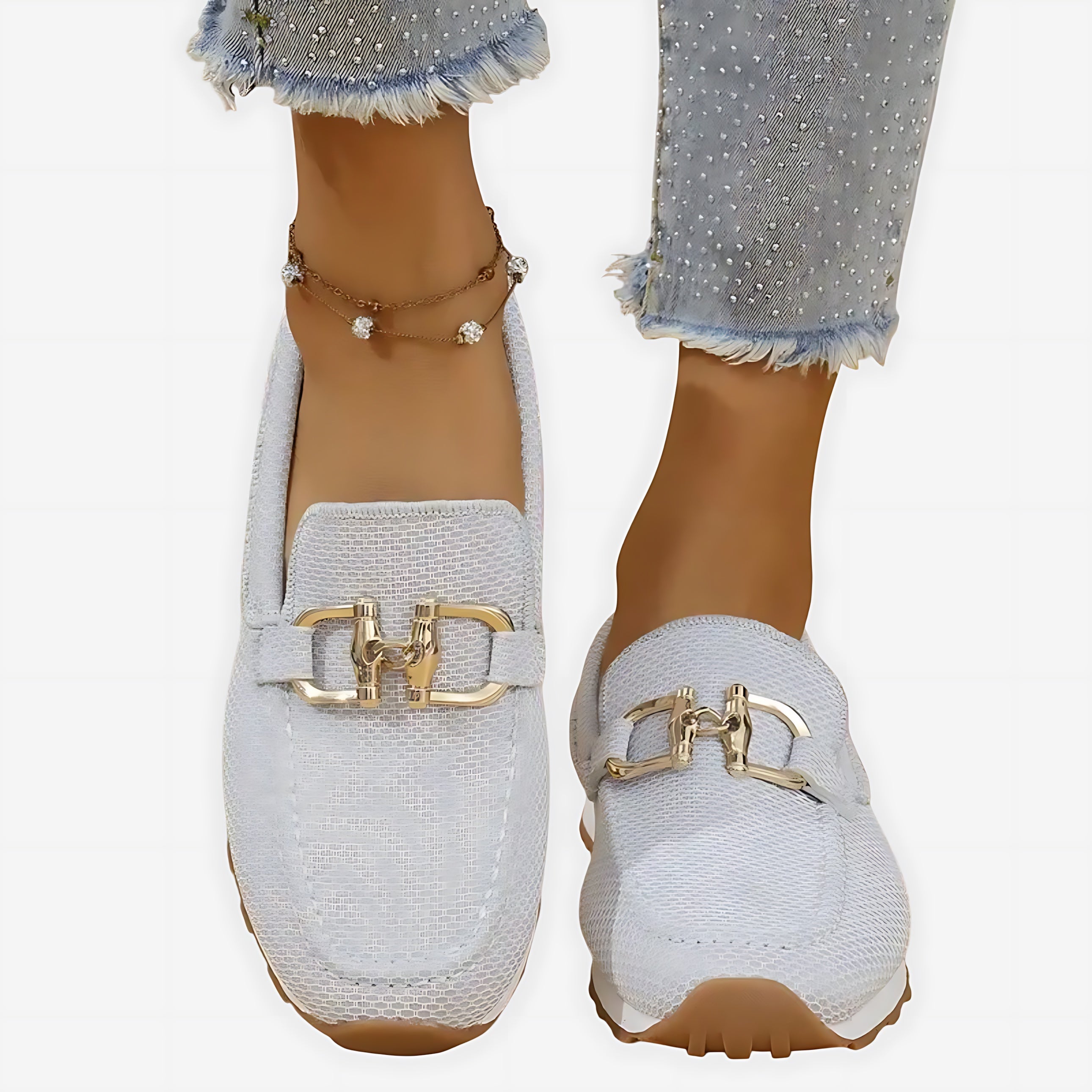 Aurora – Suede Chain Slip On Loafers