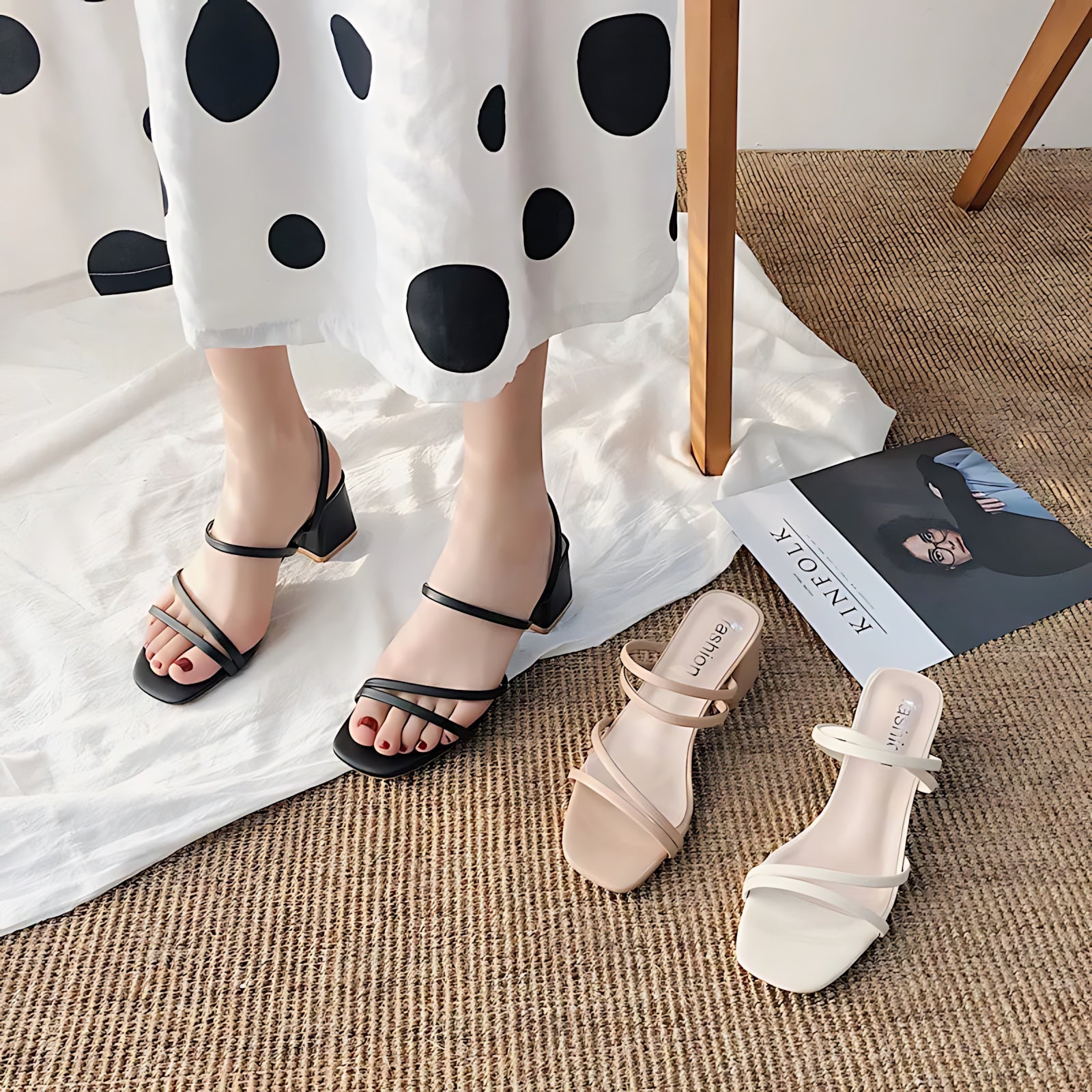 Ava – Strappy Low Block Heel Sandals