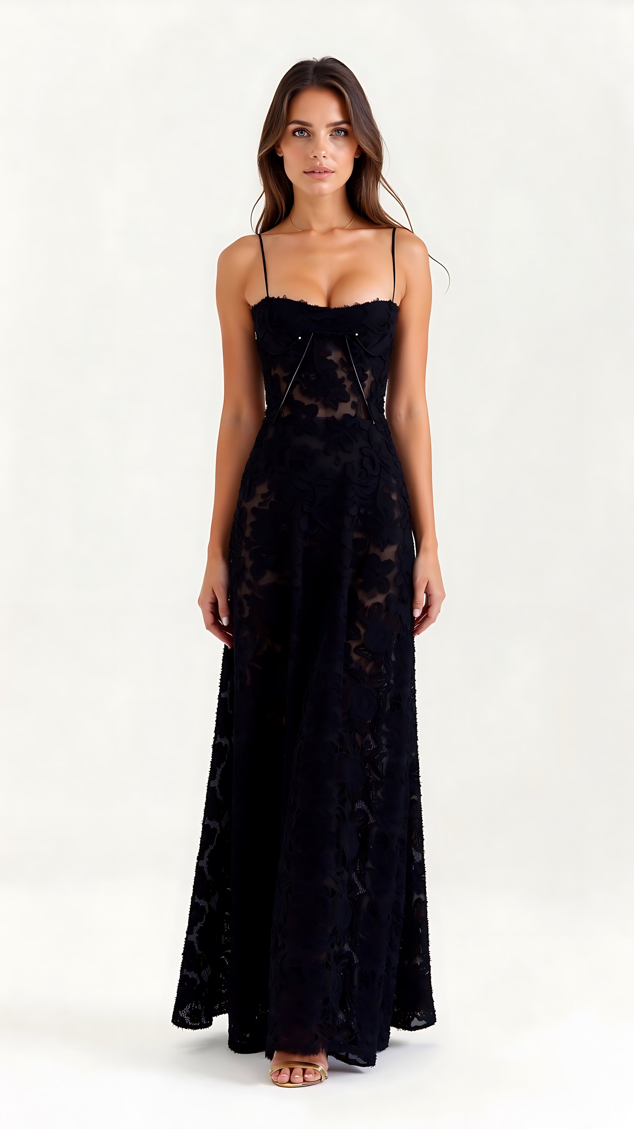 Avery – Lace Cami Wedding Guest Maxi Dress