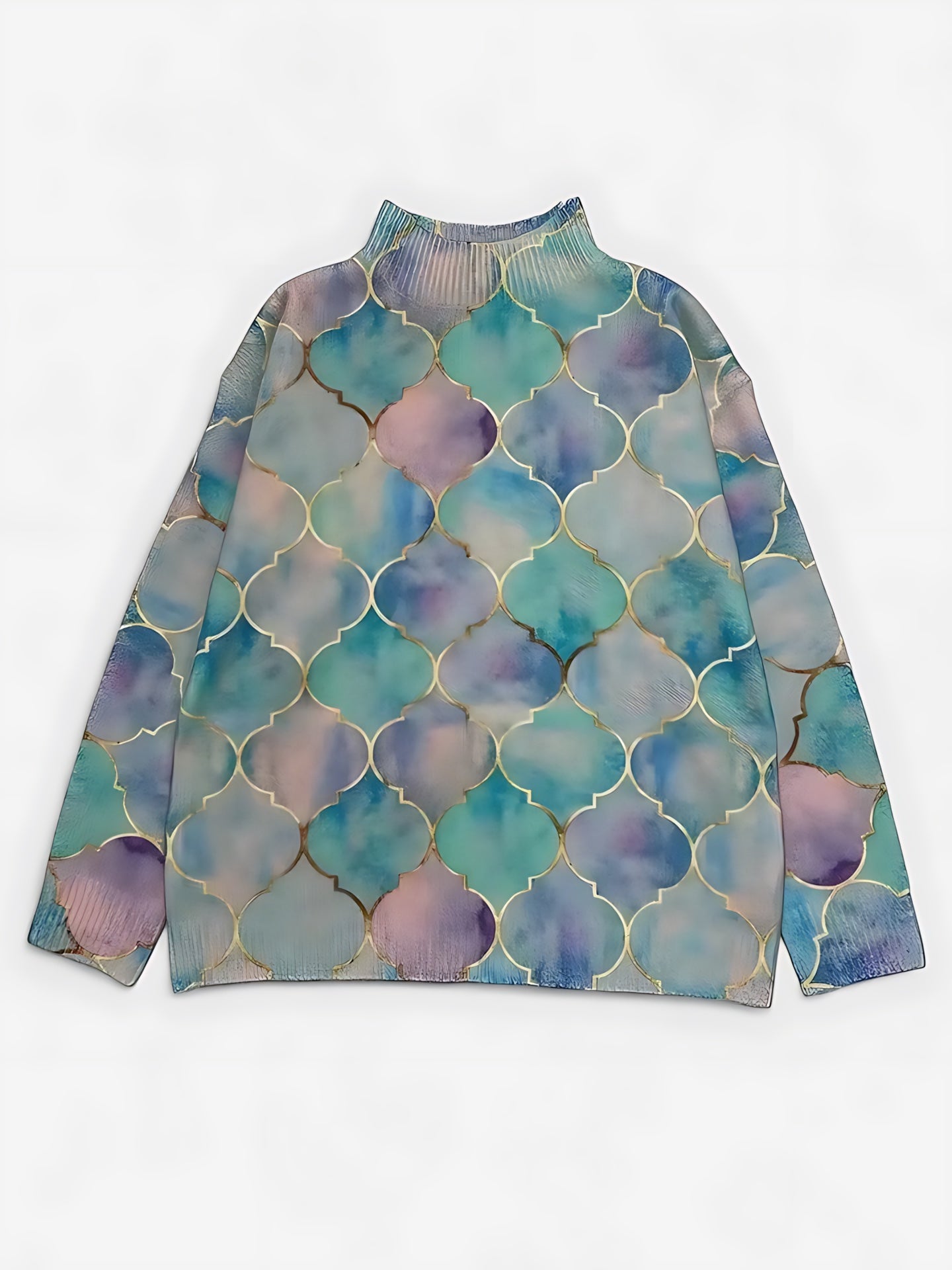 Avery – Scallop Pattern Turtleneck Knit Sweater