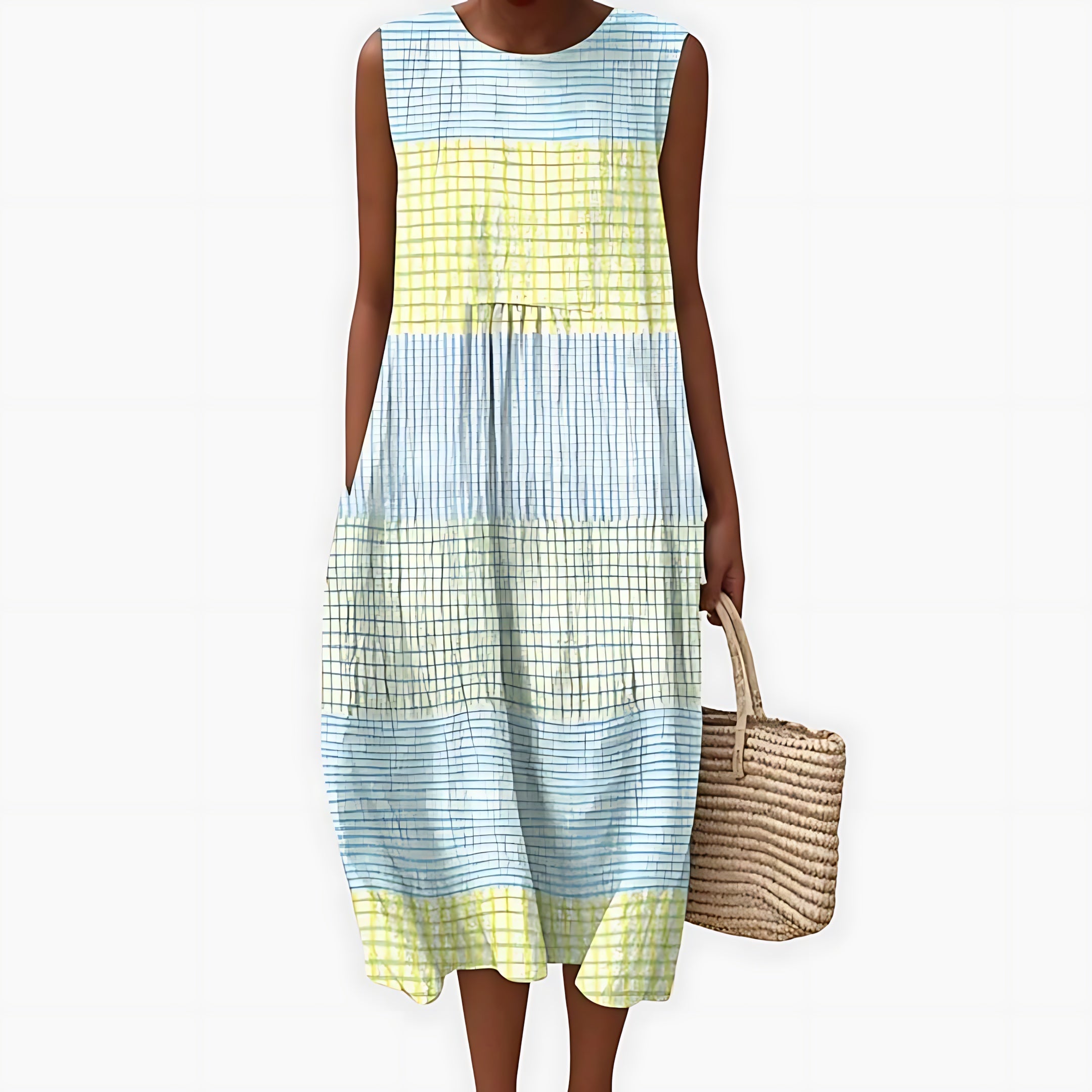 Avery – Striped Flowy Summer Midi Dress