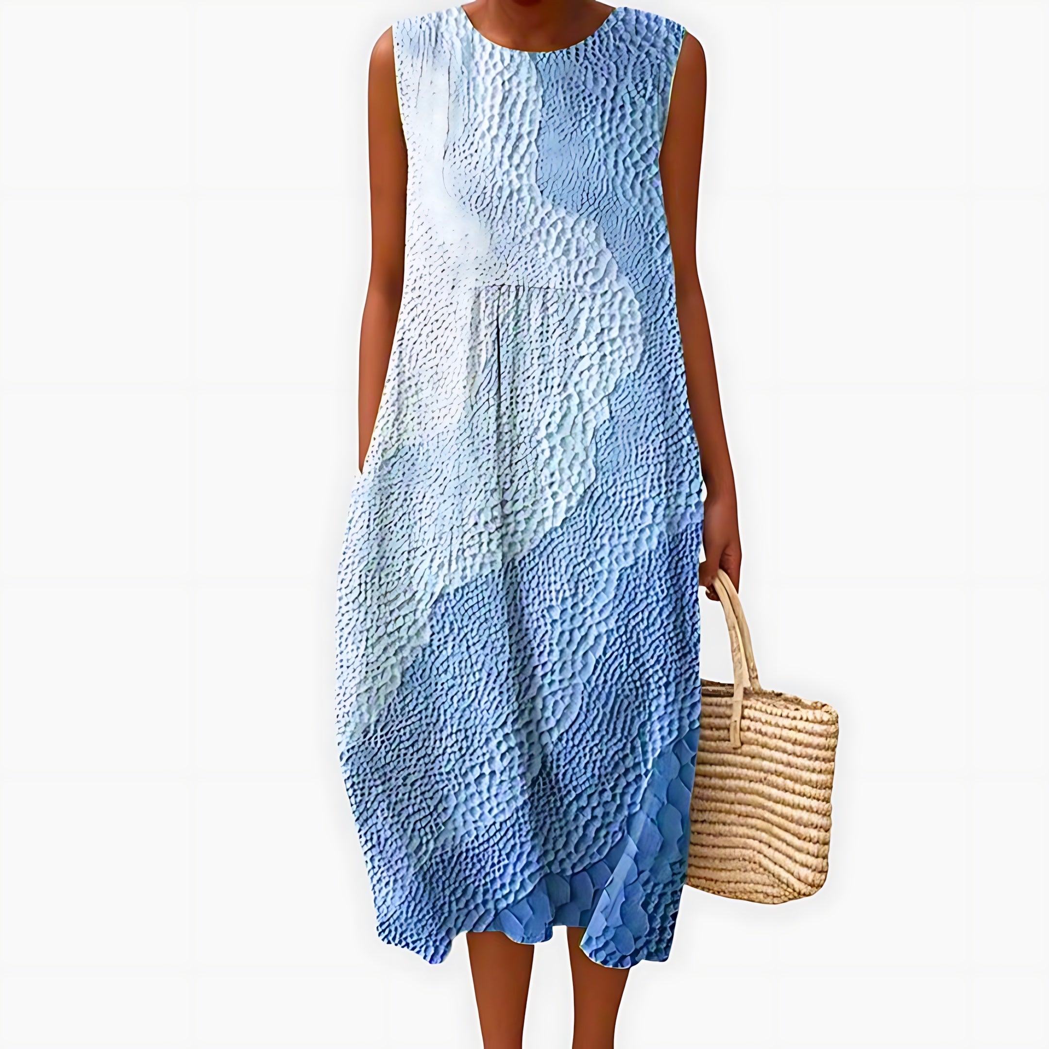 Avery – Striped Flowy Summer Midi Dress