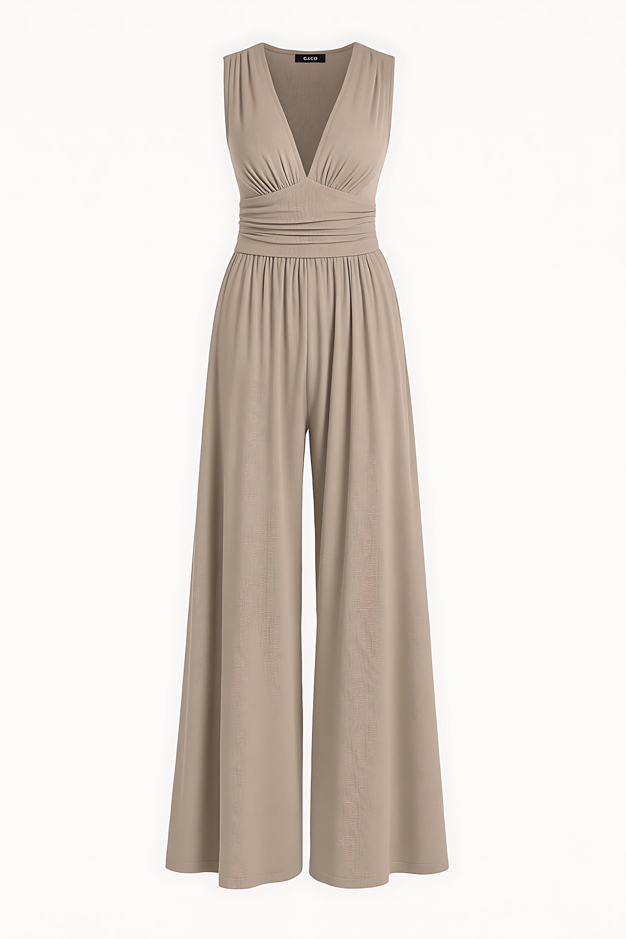 Avery – V Neck Pleated Wide Leg Jumpsuit