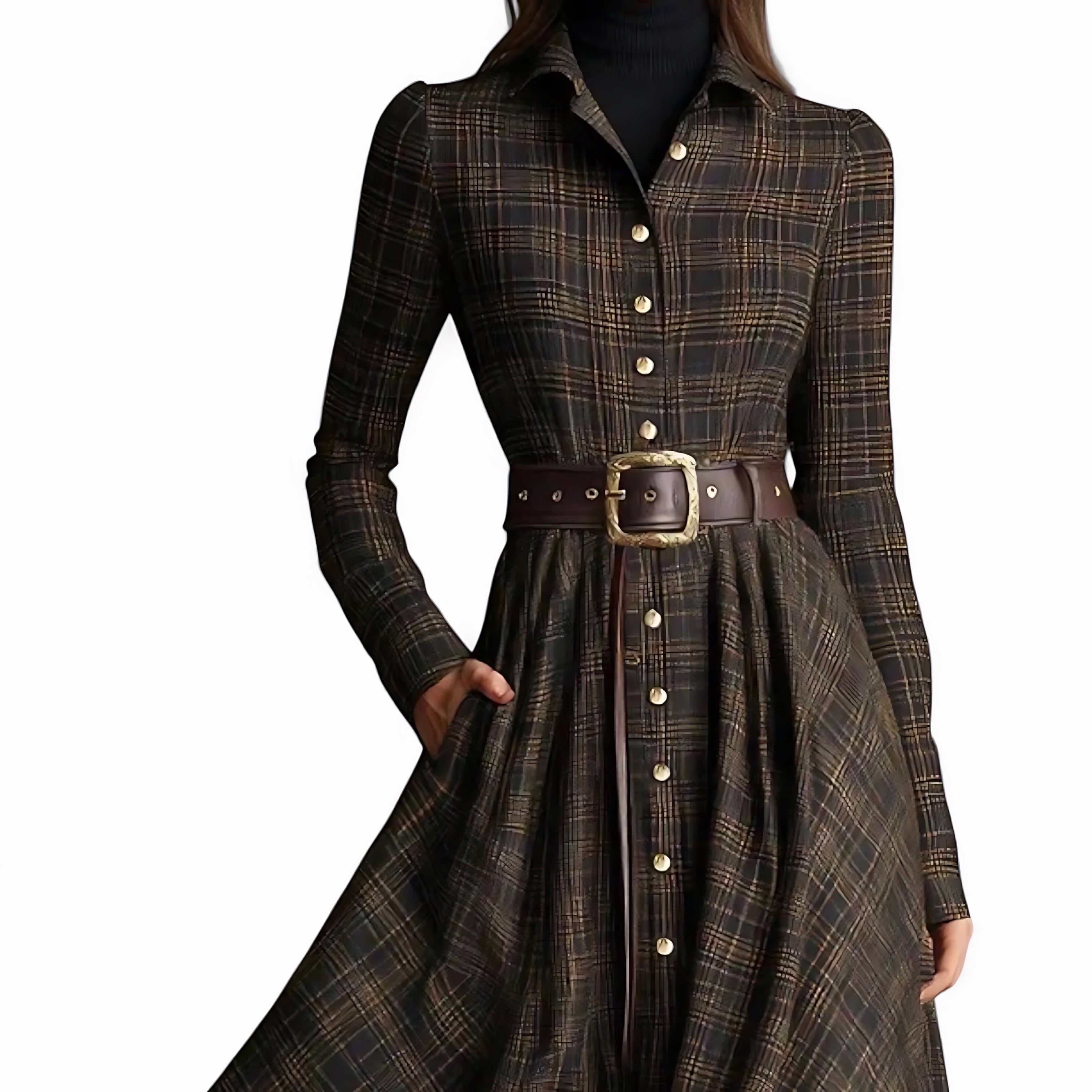Bailey – Polka Dot High Neck Long Sleeve Maxi Dress