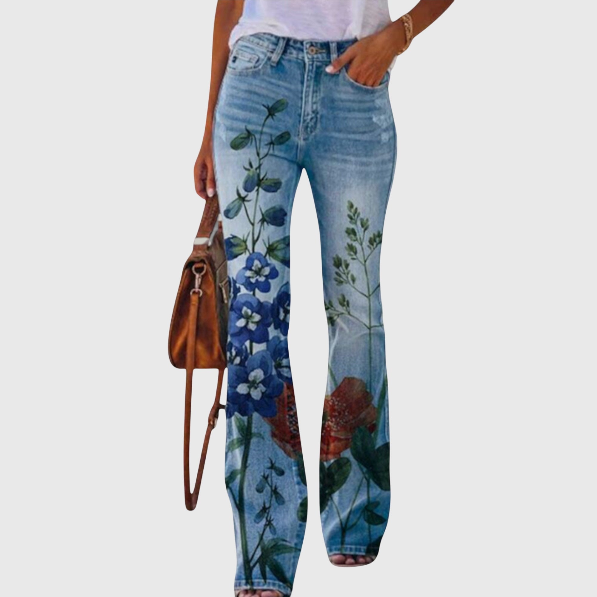 Juliette – Floral Print Flare Jeans