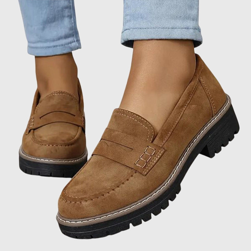 Iris – Suede Chunky Lug Sole Loafers