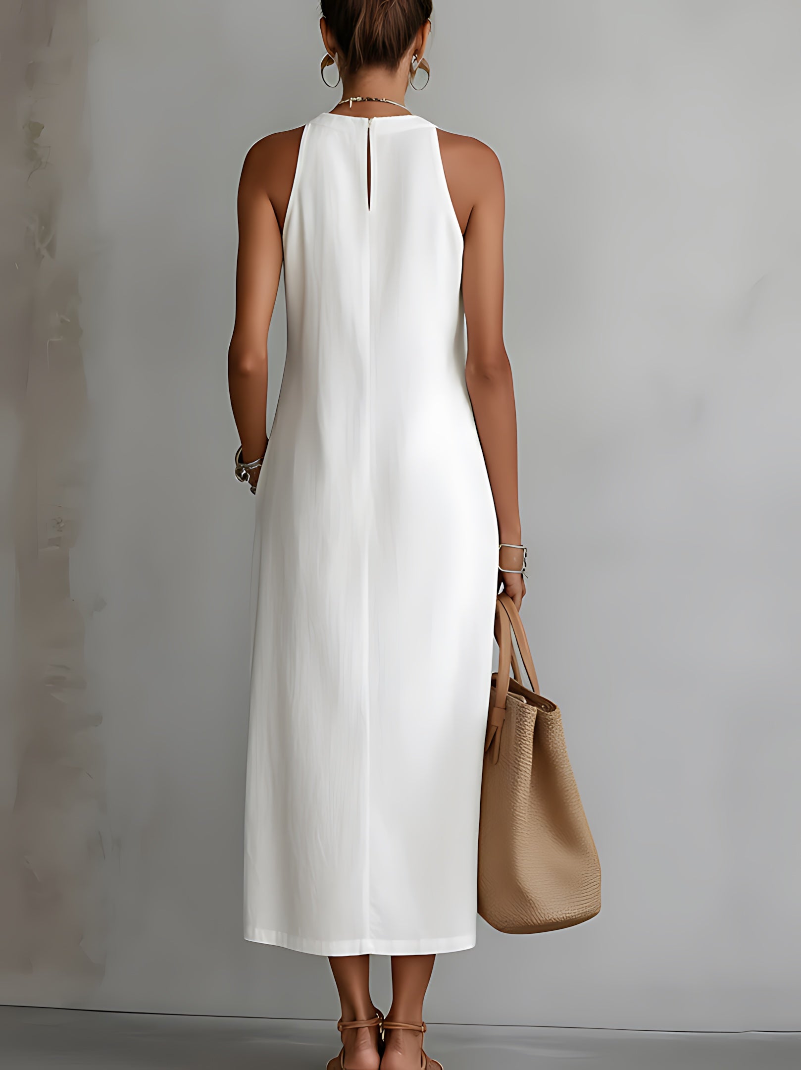 Bella – High Neck Side Slit Maxi Dress