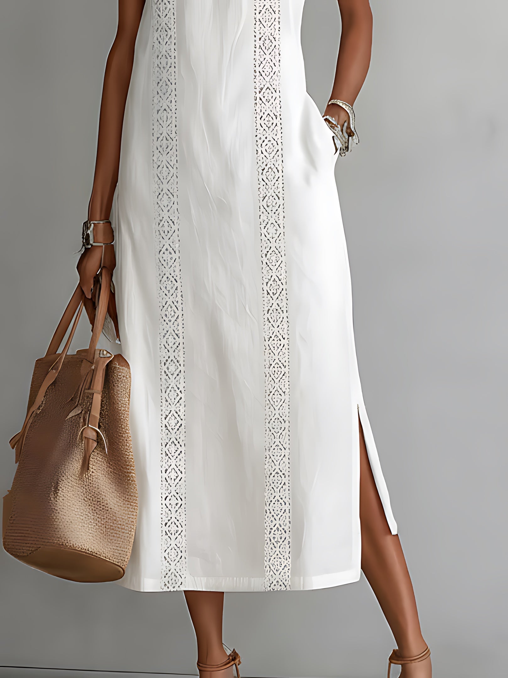 Bella – High Neck Side Slit Maxi Dress