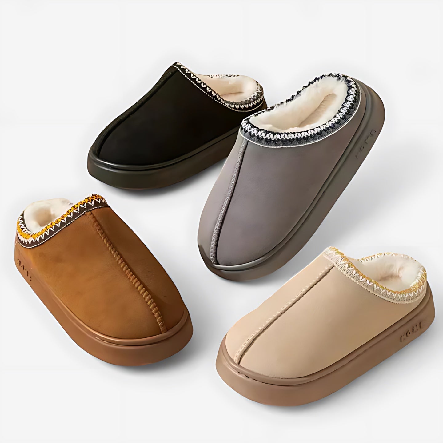Bethany – Faux Fur Lined Suede Bootie Slippers